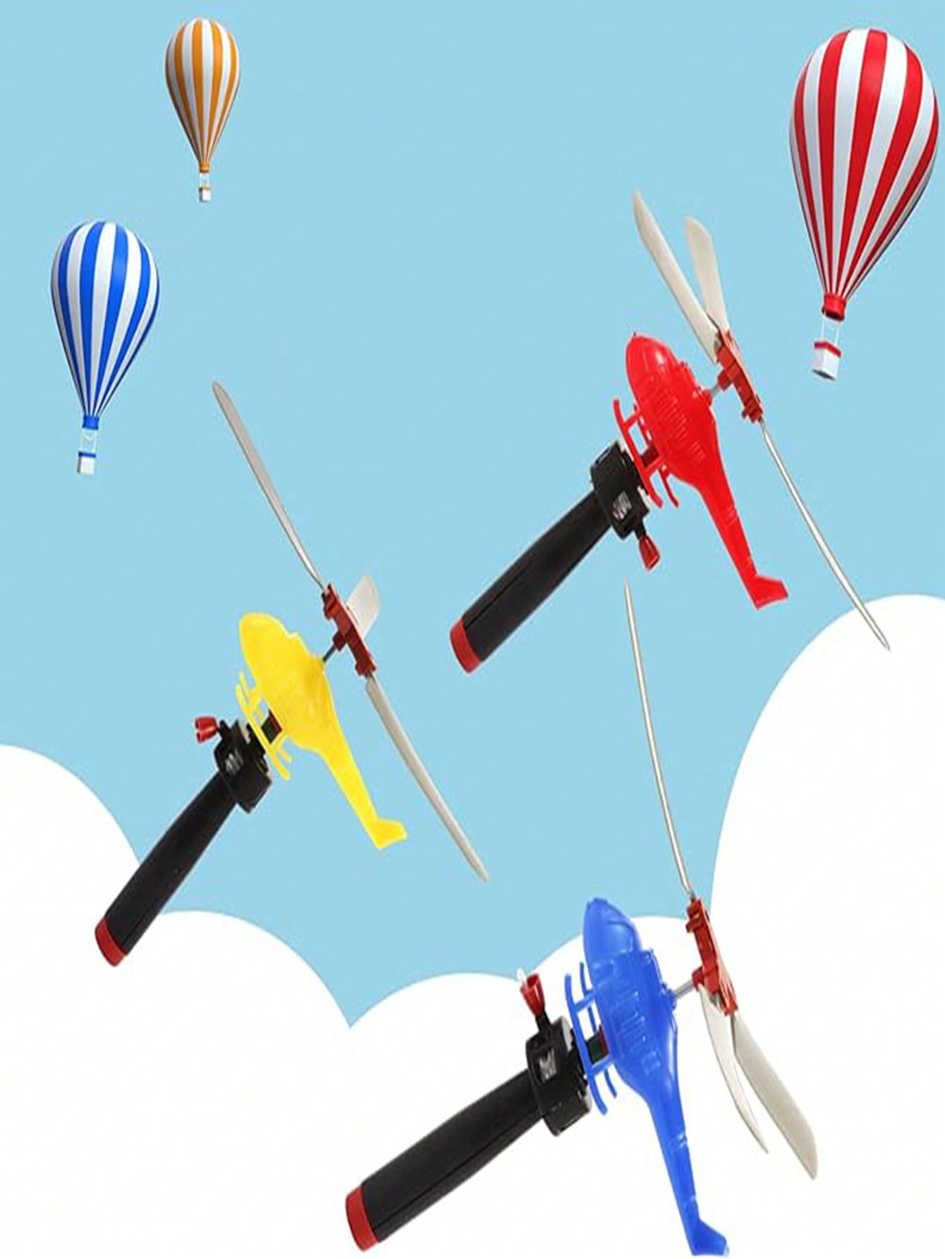 1/2/6PCS 360° Rotating Hand-Pull Wire Flying Helicopter Toy For Kids, Outdoor Sports Airplane Model, Bulk Party Favors, Goodie Bag Stuffers & Classroom Prizes For Boys 3 4 5 6 Year Old Christmas Stock
