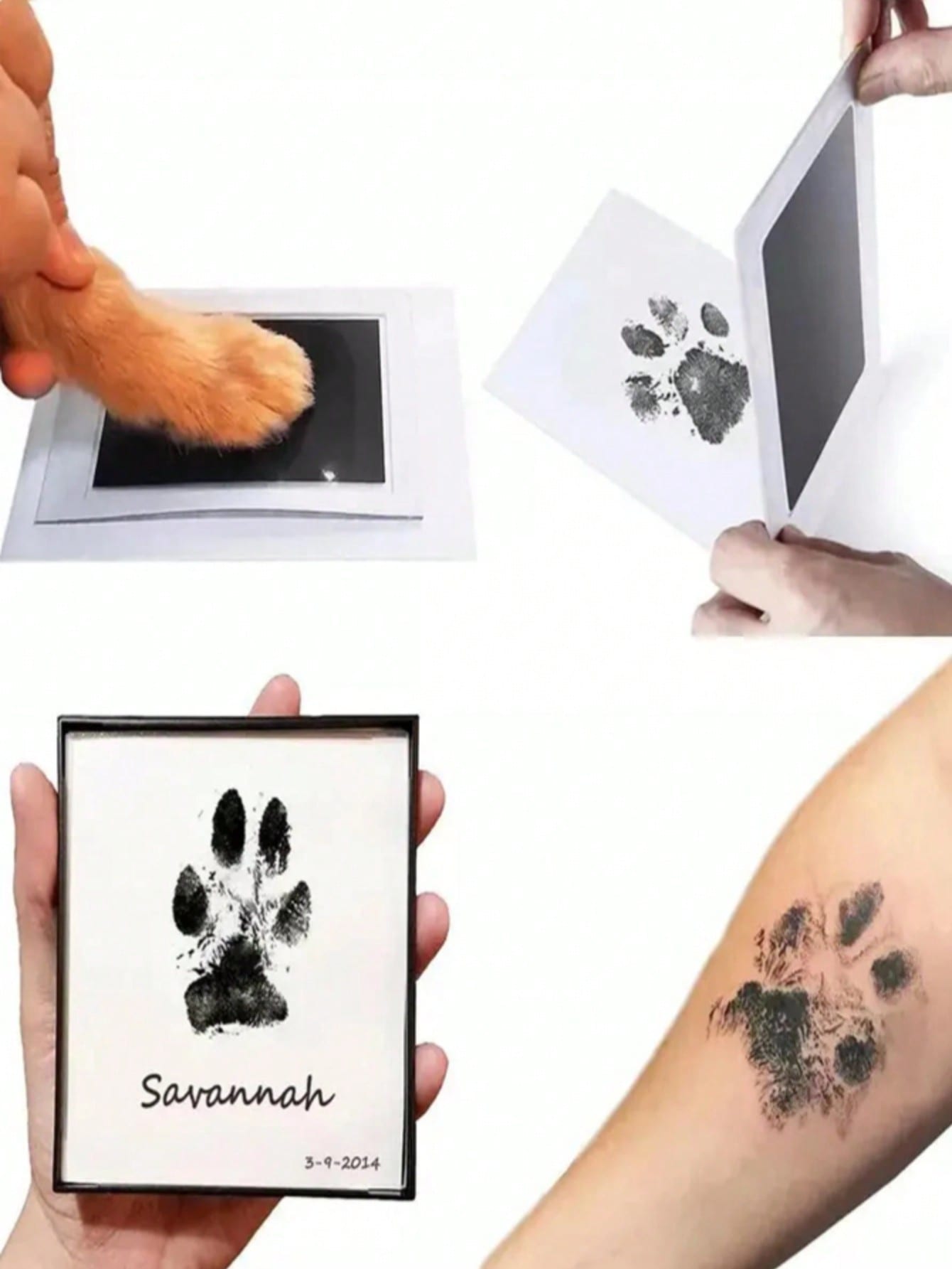 1/2pcs Pet Paw Print Kit (Suitable For Dogs And Cats), Dog Paw Print Pad Kit, Easy To Operate (Watch Video Before Use), Inkless Non-Contact Pet Paw Print Keepsake, Used To Preserve Cat/Dog Paw Prints