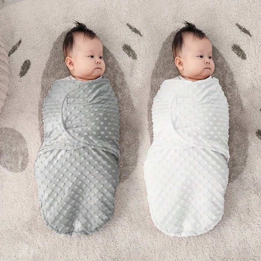 1pc Baby Swaddle Wrap, Newborn Anti-Startle Swaddle Blanket, Warm Fleece For Winter, Baby Cocoon Sleep Sack, 3D Beaded Soft & Comfortable, Gentle On Skin, Perfect Newborn Baby Shower Gift