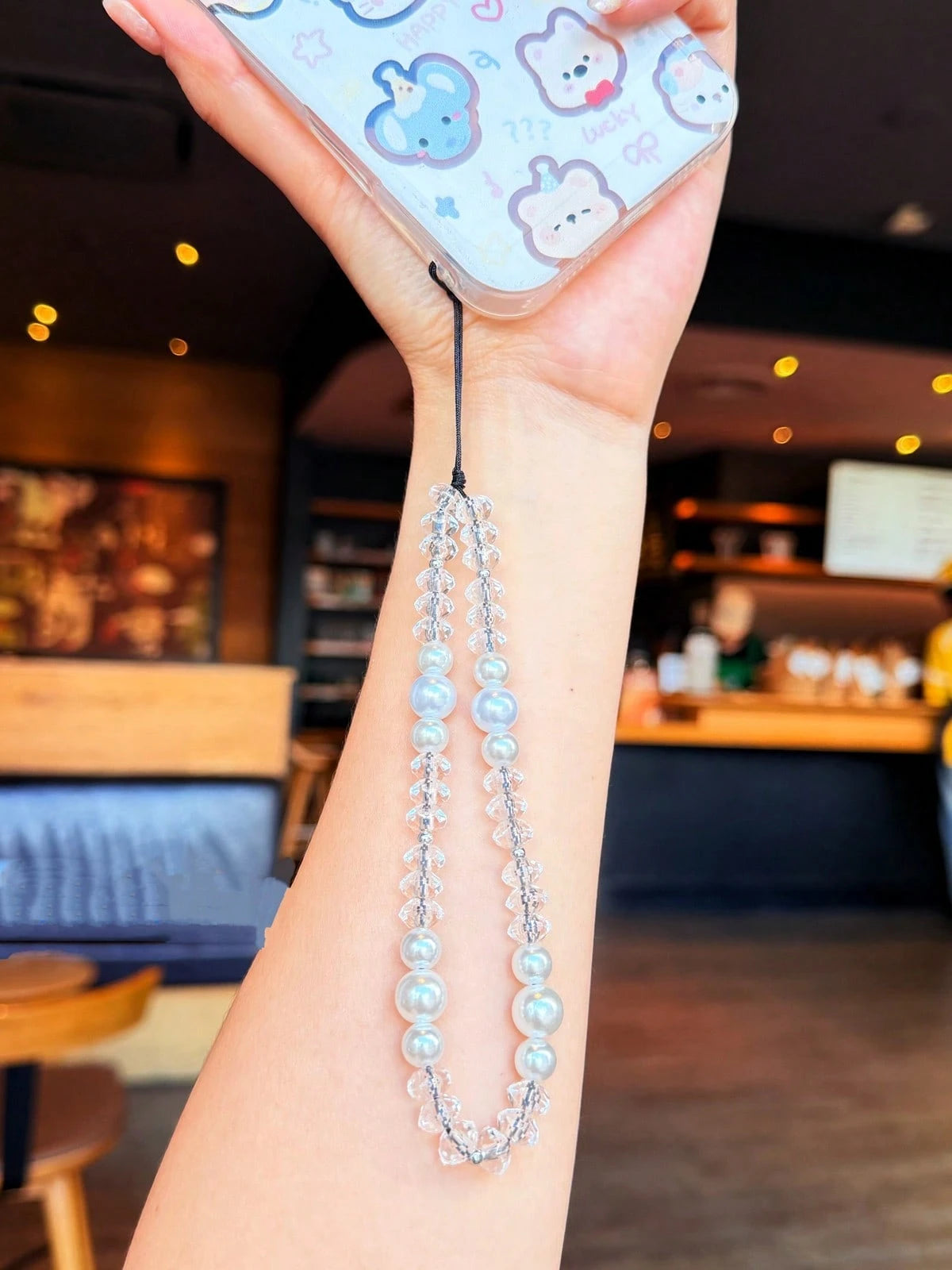 1pc Beaded Phone Lanyard With Faux Pearl,Phone Charm, Phone Chainm,Light-Luxury And High Fashion Style Gifts For Mother