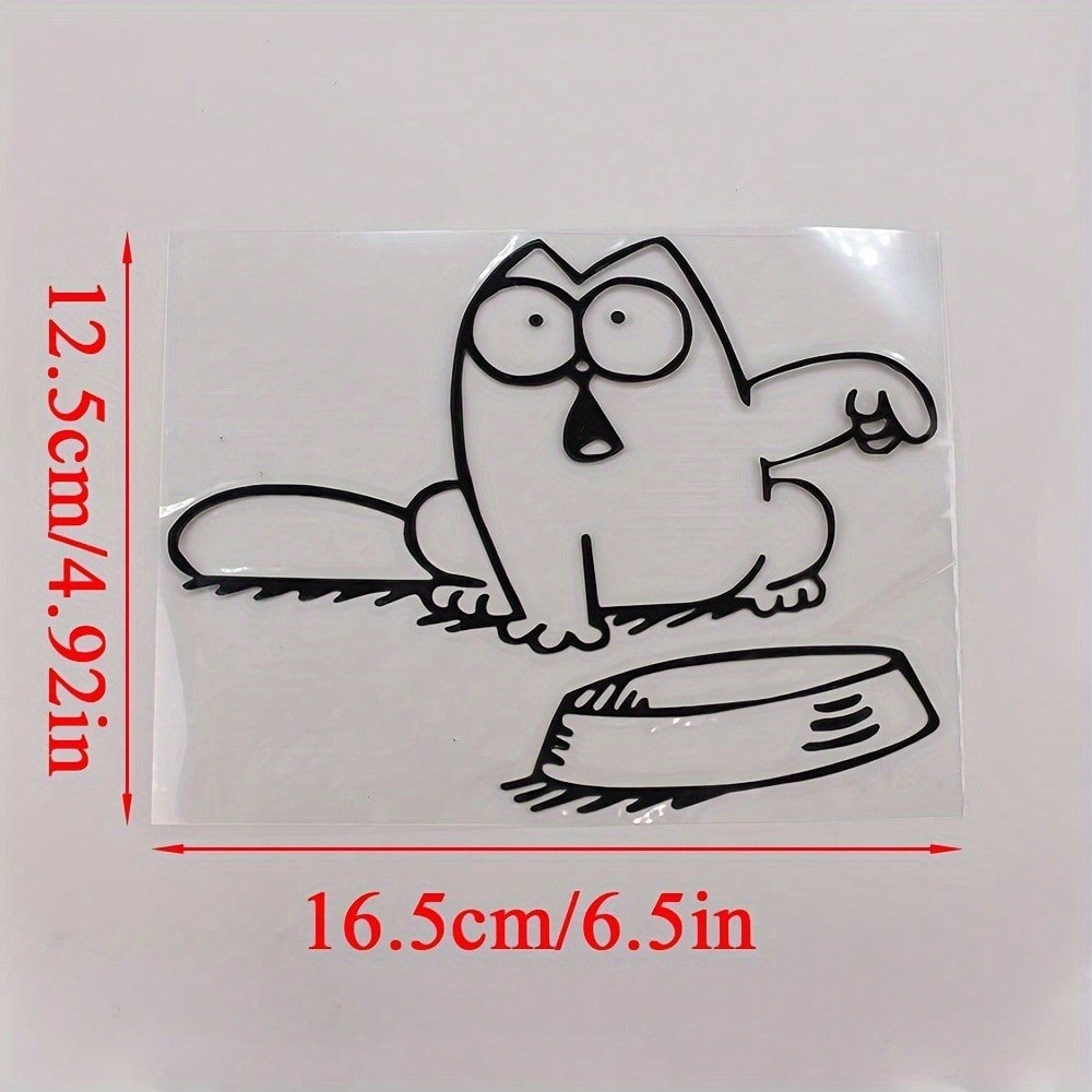 1pc Charming And Funny Cartoon Cat Oil Tank Cap Sticker- Waterproof And Easy To Apply Vinyl Car Decal, Suitable For Outdoor Use