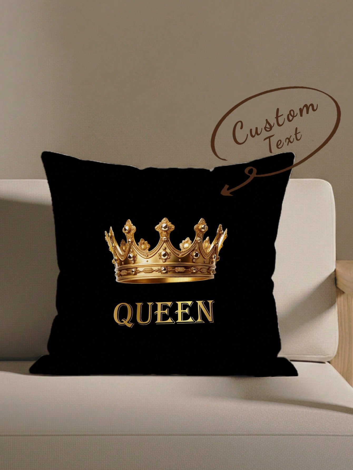 1pc Customizable Personalized Text Print Double-Sided Pillowcase, Suitable For Holiday Gifts, DIY Pattern Pillowcase, Gift For Family, Friends And Yourself