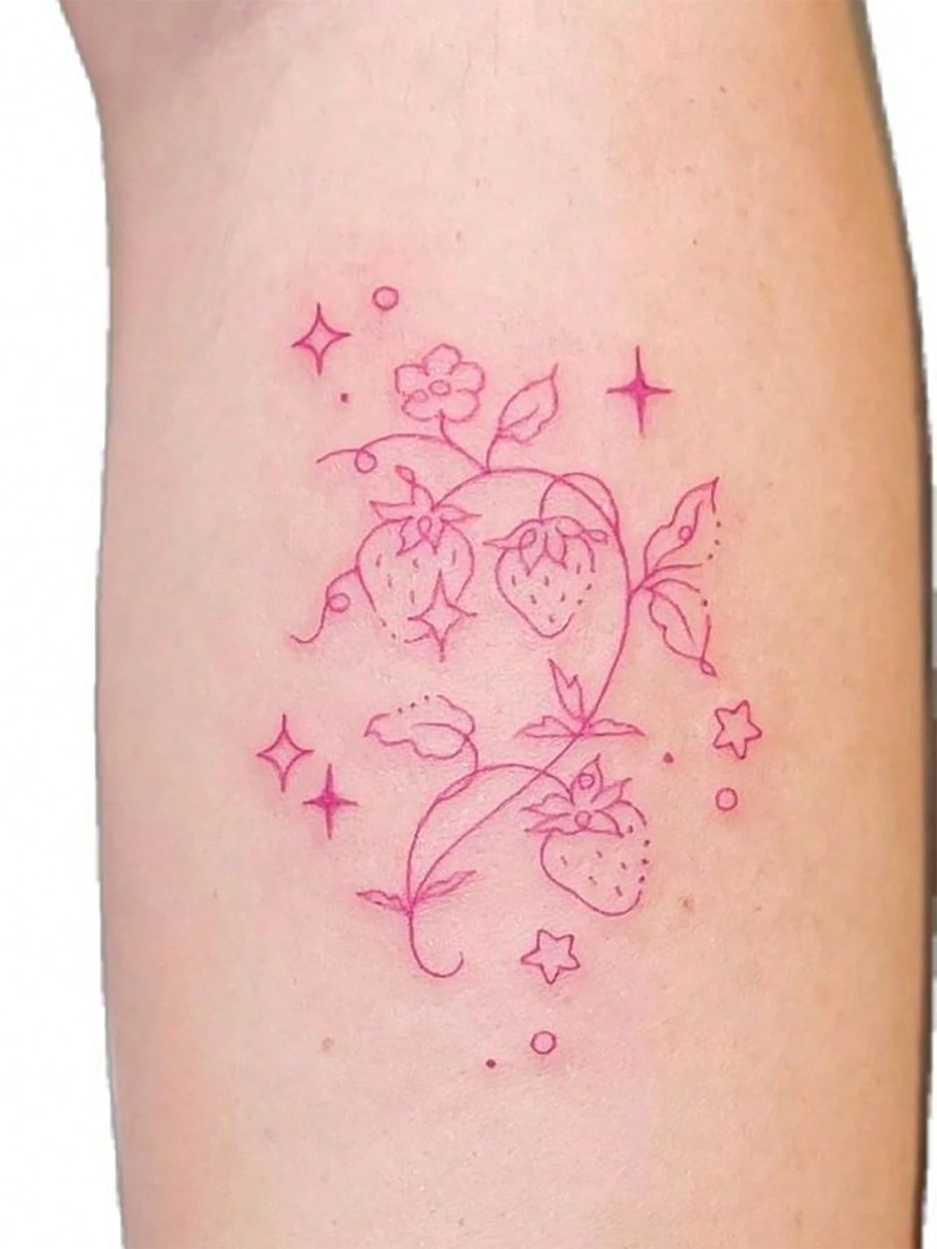 1pc East Asian Art Style Red Flower Temporary Tattoo Sticker, Waterproof, Sweatproof, Disposable Use, Arm/Back Adhesive, Suitable For Fashionable People's Daily Use