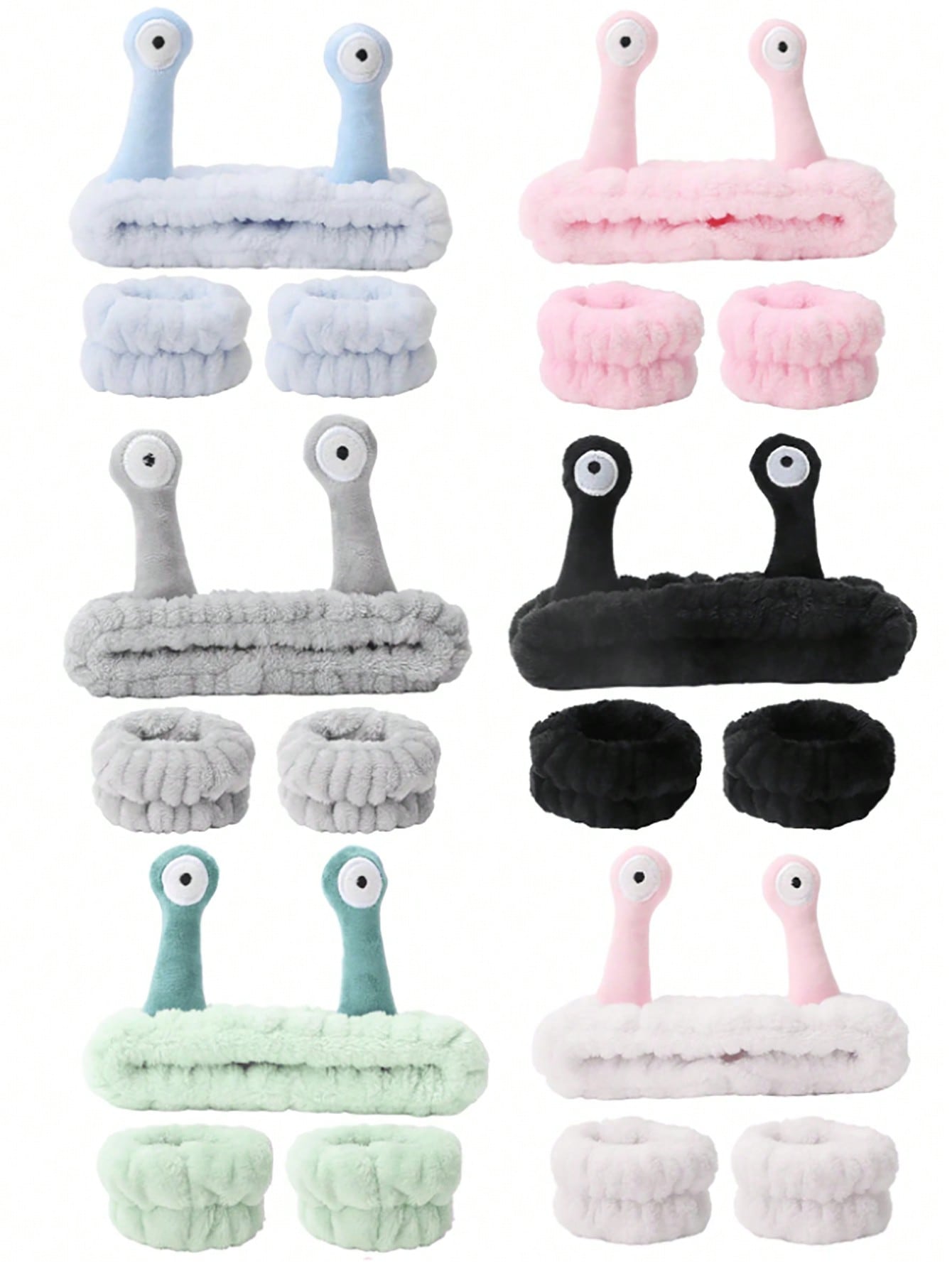 1pc Facial Headband/ 2pcs Facial Wristbands/ 3sets Spa Headbands, Makeup Headbands, Facial Headbands, Skincare Headbands, Pink Velvet Fluffy Sponge Headbands, Bow, Bubble, Spa Headbands, Wristbands