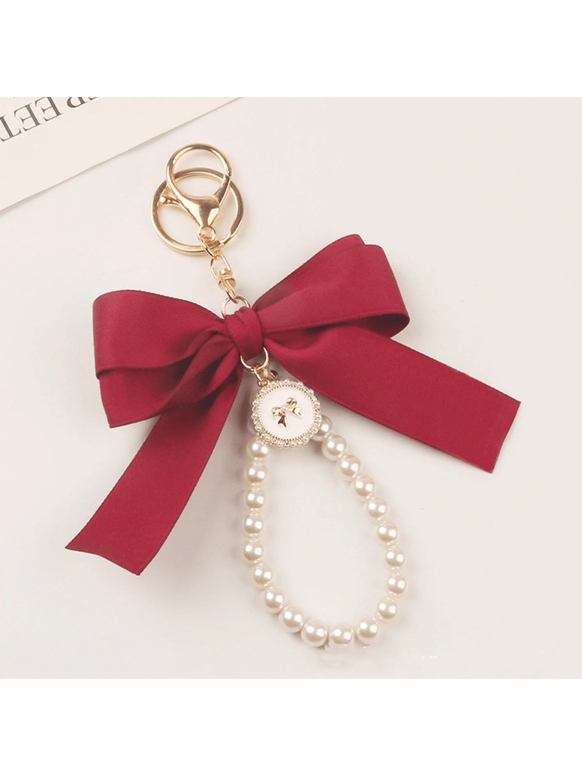1pc Large Bow Pearl Keychain Pendant Creative Colorful Ribbon Fabric Knot Accessories Headphone Case Accessories The Best Gift For Girlfriends A Gift For Mothers A Teacher's Day Gift A Birthday Gift A