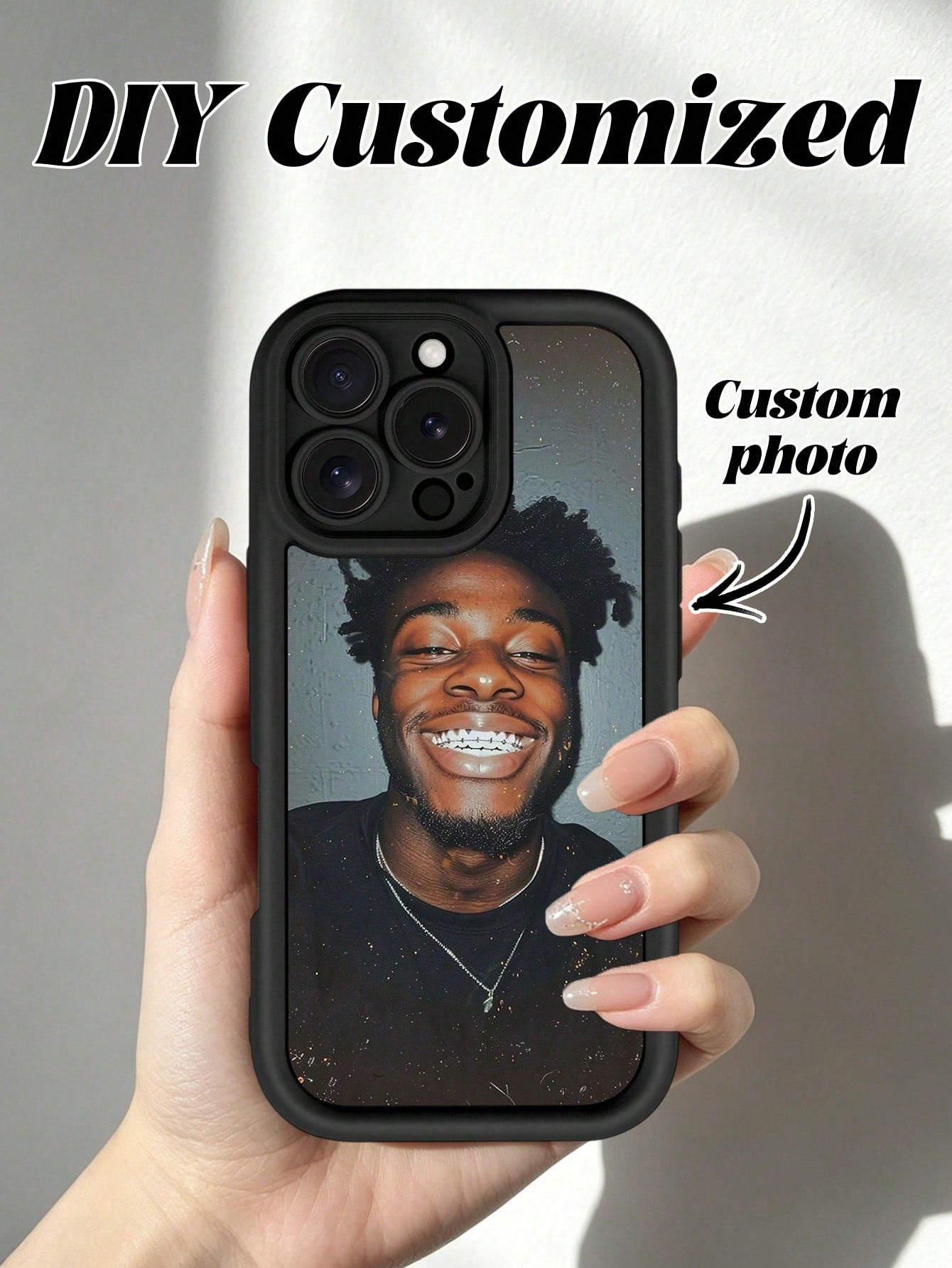 1pc Personalized Custom Name Black Phone Case Compatible With 16 Pro Max/17 Pro Max/17 Air/17/16 Plus, S26 Ultra/S26/S25 Ultra/S25 Plus/S25/A56/A55/A07/A17, And Other Models, Personalized Gift