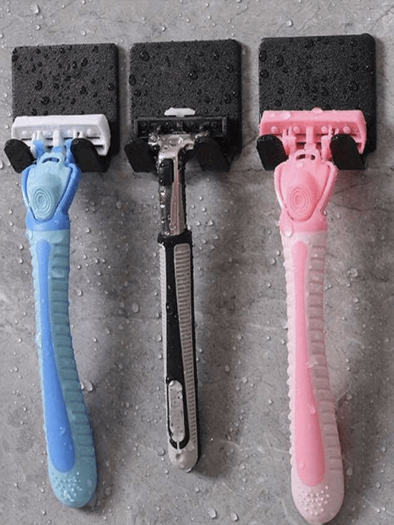 2/4/6/8-Piece No-Drill Razor Storage Racks, Clothing And Bag Hooks, Multifunctional Wall-Mounted Razor Holder! Plastic Razor Wall Hooks, Universal Hooks, Can Neatly Store Toothbrushes, Brushes, Even C