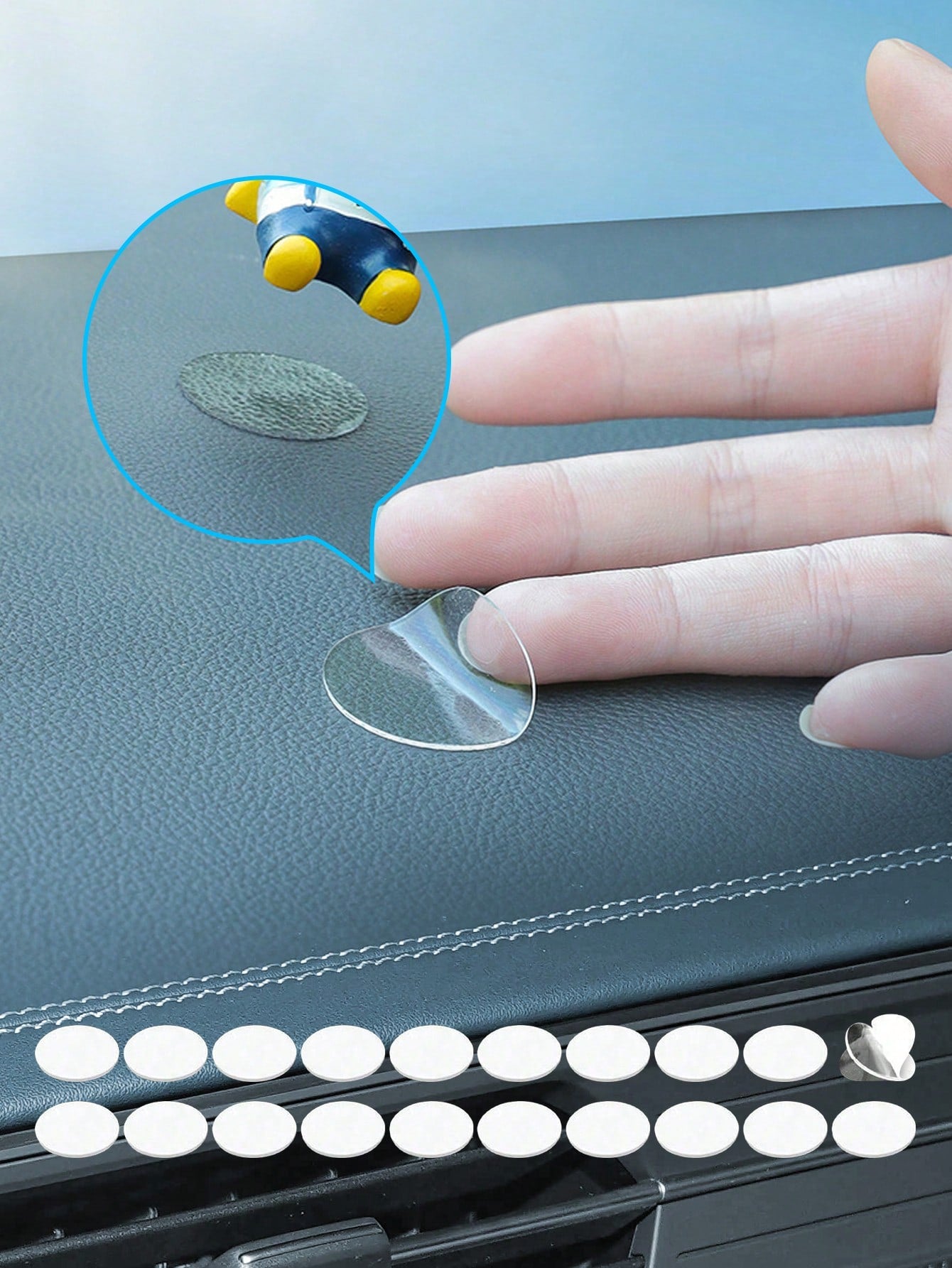 20pcs/50pcs Transparent Adhesive Stickers, 3cm Diameter Round Double-Sided Tape- Invisible Car Stickers, Strong Removable Nano Adhesive Tape, Suitable For Wedding And Birthday Decoration, Reusable Fo