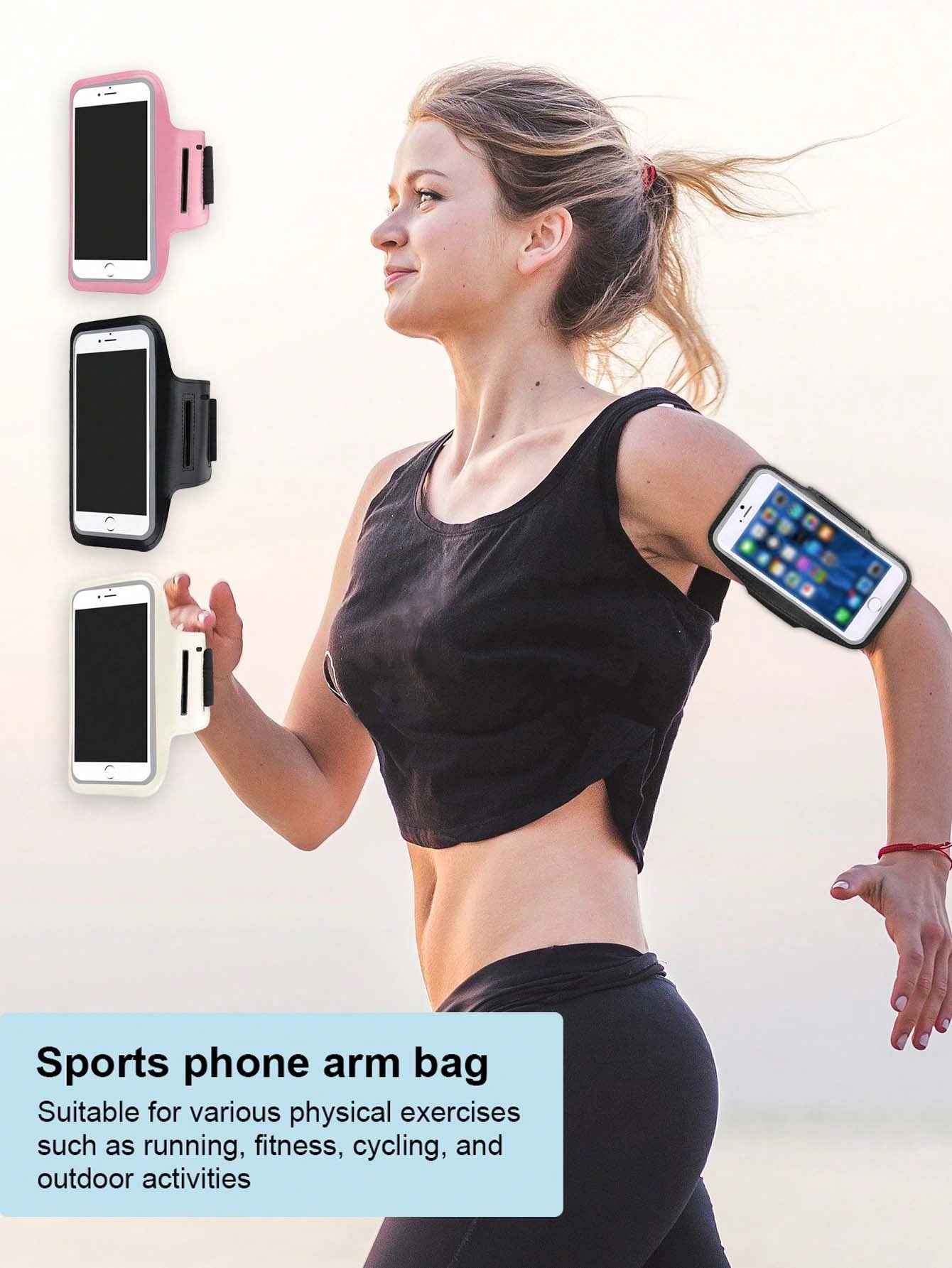 2pcs Multifunctional Key Holder Water-Resistant Arm Band Pouch, Outdoor Running Hiking Cycling Sports Touchscreen Arm Sleeve