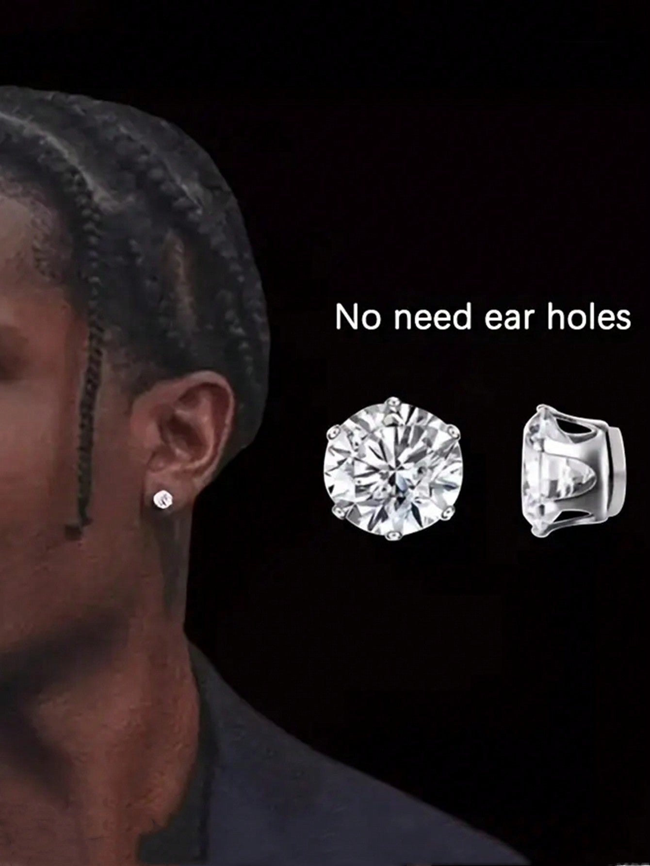 2pcs/Set Fashionable Round Faux Crystal Stud Earrings, Stylish Jewelry