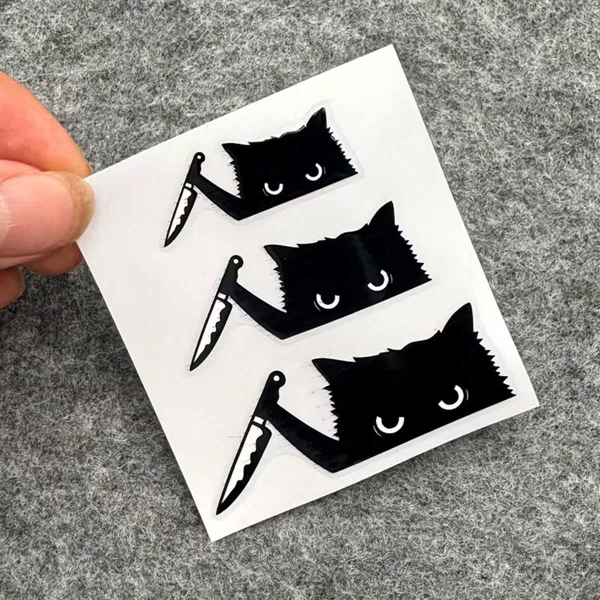 3 Packs "Special Car Mirror Knife Holder Cat Poster For Cars- Waterproof And Sunproof- Cool And Intriguing Creative Decorative Stickers. Suitable For Use On Water Cups, Computers, Mobile Phones, And