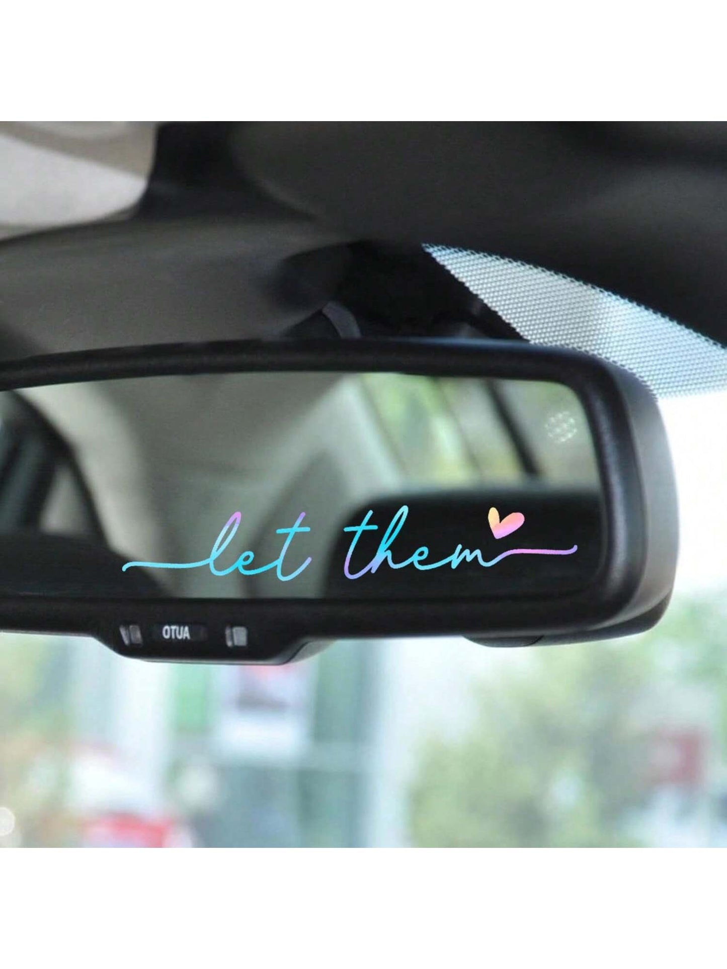 3pcs Let Them Mental Health Awareness Rearview Mirror Sticker Self Love Car Decal Motivational Decal Rearview Mirror Decal Mindfulness Decal Car Accessories