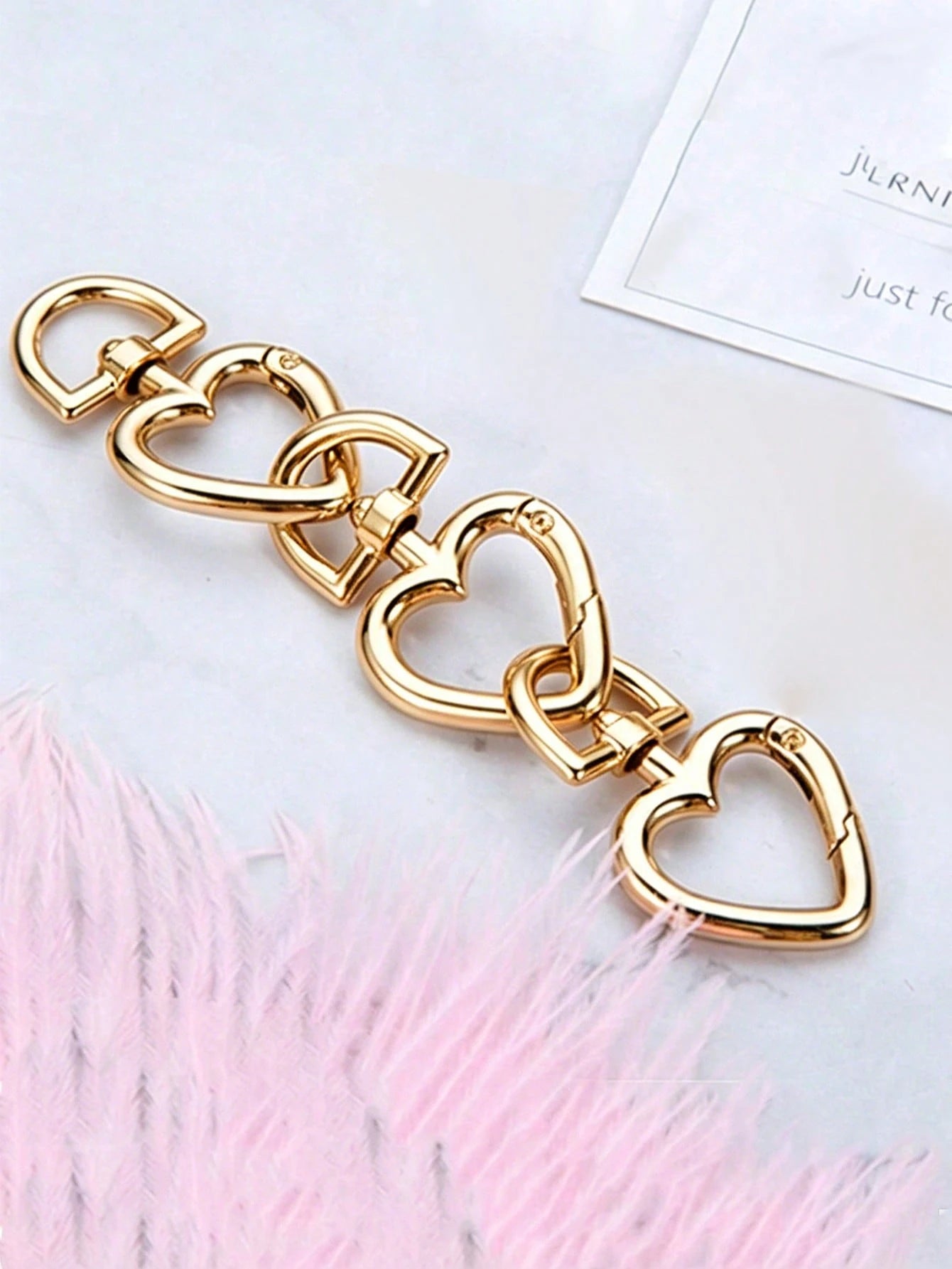 3pcs Silver Heart Spring Ring Hardware Clasp, Metal Round Buckle, Key Ring Bag Clasp, Adjustable Hook, Open Ring, DIY Hardware Accessories, Car Accessories, Women's Valentine's Day Gift