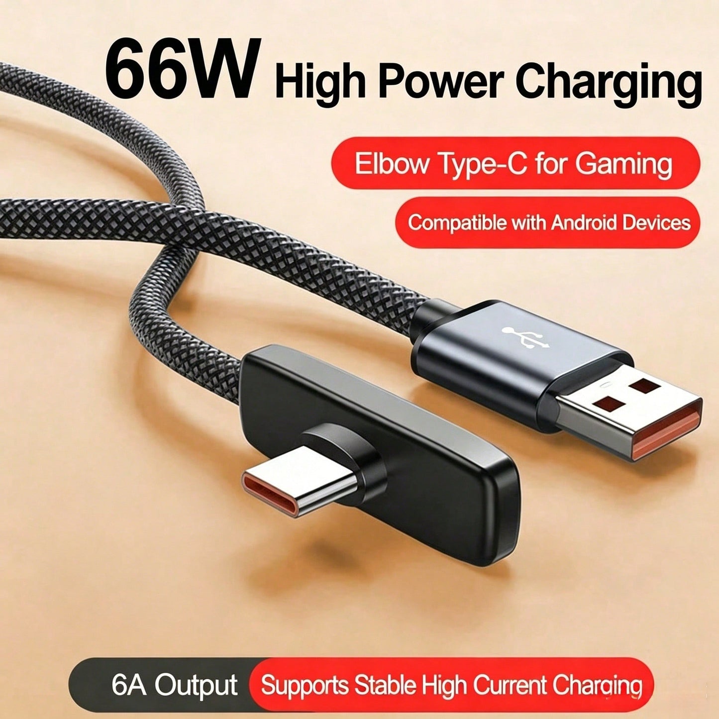 66W USB A To Type-C Charging Cable, Length 3.3ft/4.9ft/6.6ft, USB-C Fast Charging Cord, Compatible With IPhone 17/16/15/Pro/Pro Max/Plus, Pro 12.9/11, Air 4/5, Mini 6, Moto G, Pixel And Other USB-C De