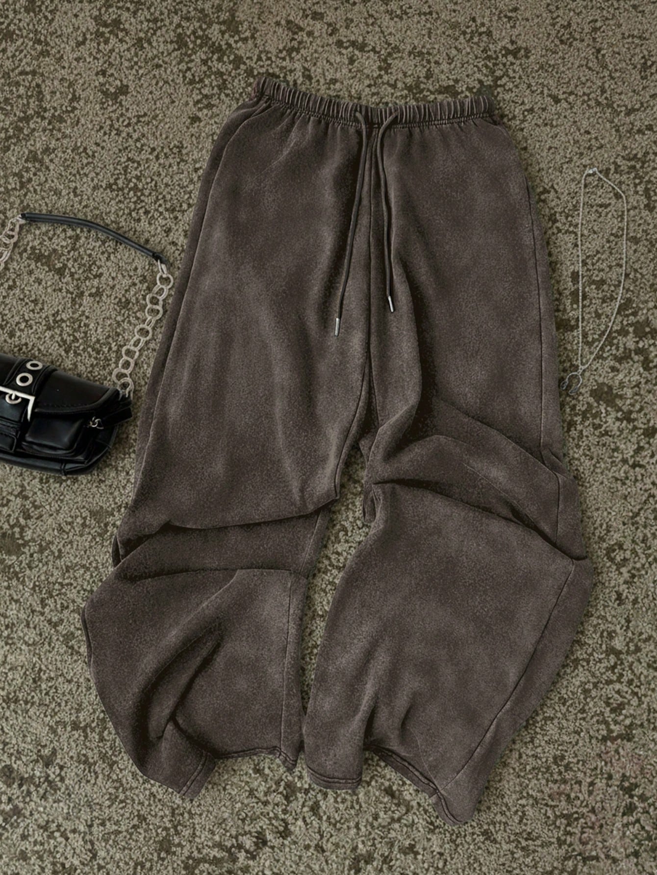 Attitoon Women's Casual Drawstring Waist Washed Cotton Pants, Minimalist Solid Color, Suitable For Daily Commute