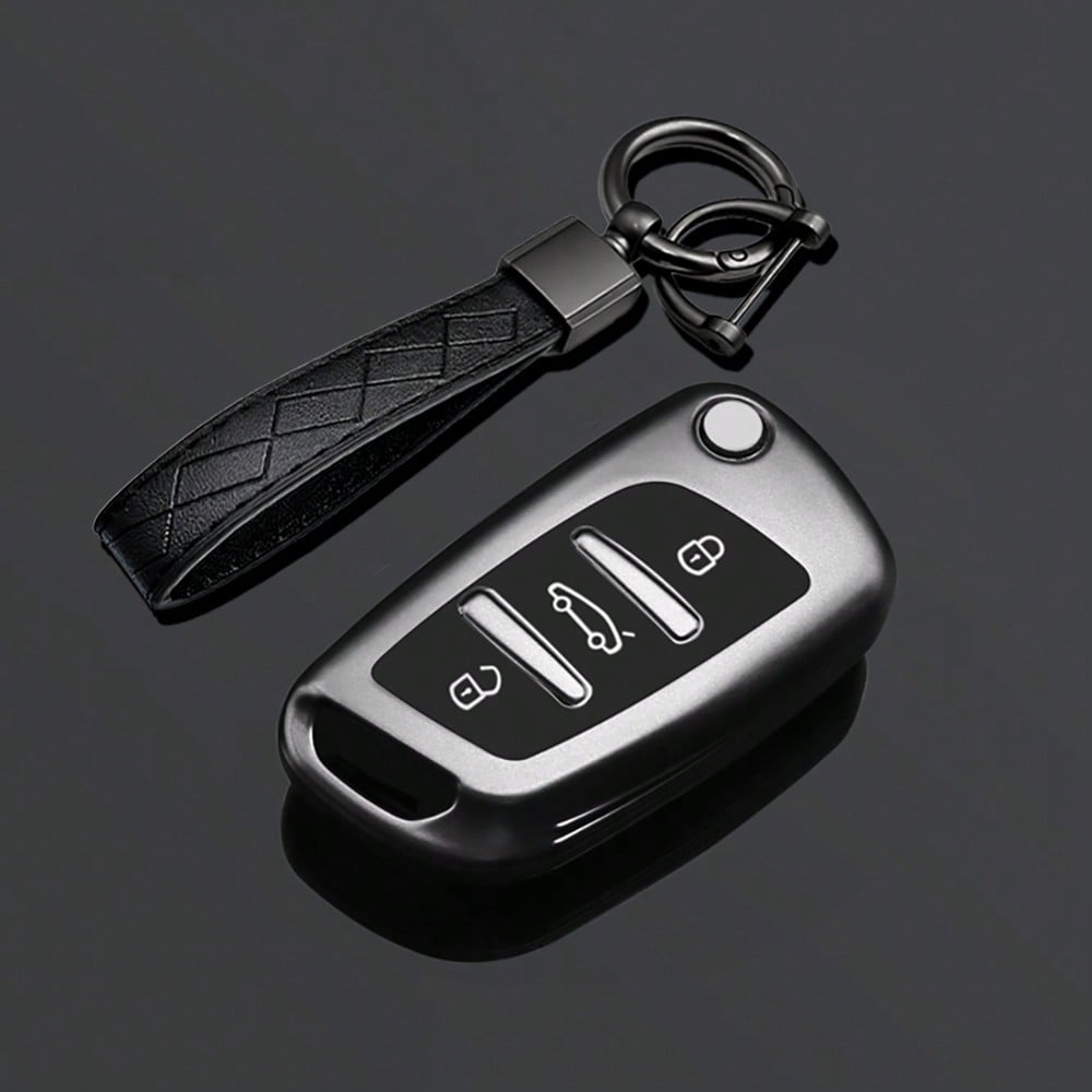 Car Key Cover Keychain Suitable For Dongfeng Peugeot Dongfeng Folding Style C2 C3 C4 C5 C6 C8 DS4 107 207 306 307 407 308 607 Series Accessories