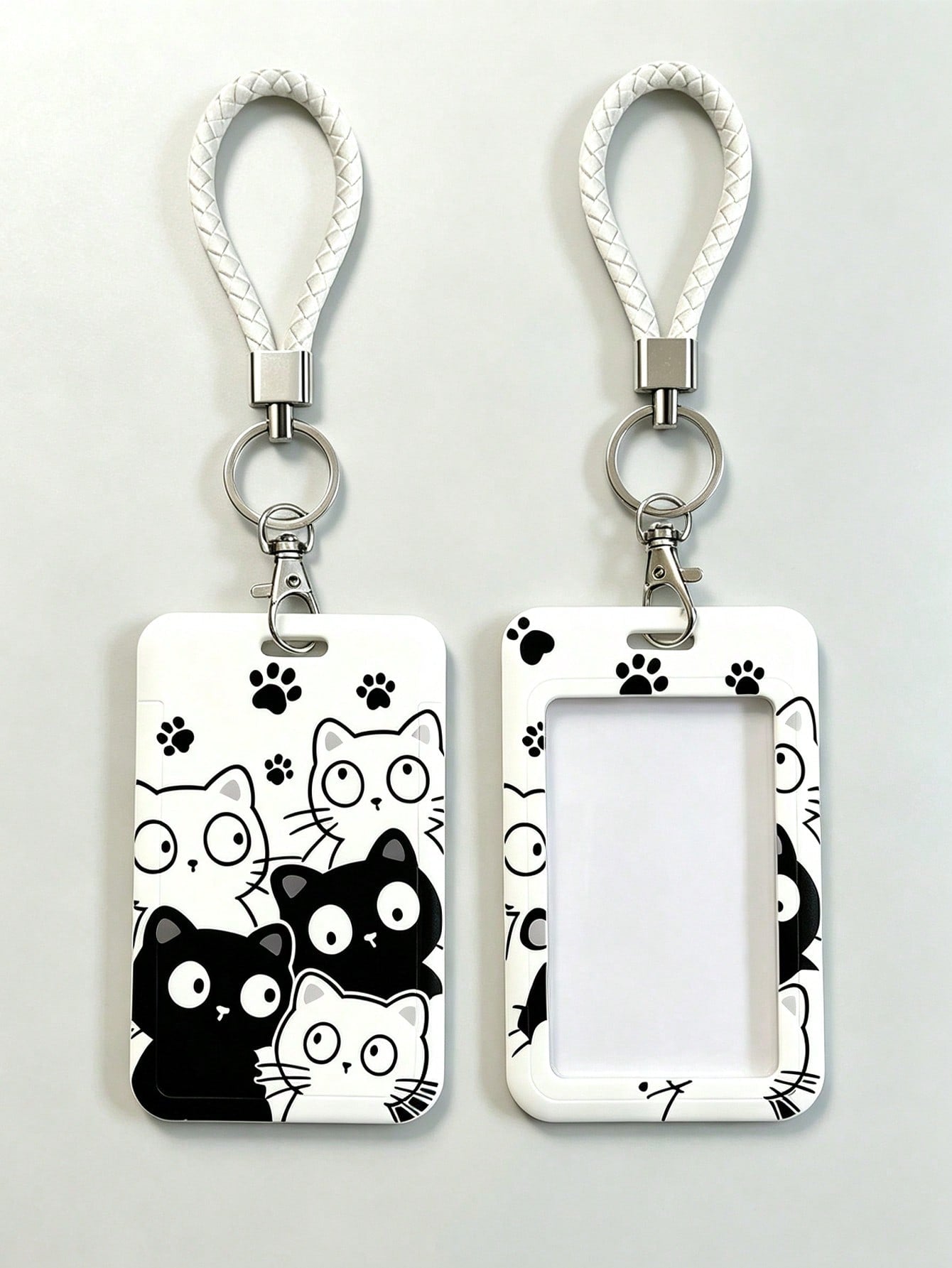 Cat Pattern ID Badge Holder With Lanyard, Card Slot, Suitable For Nurses, Doctors, Medical Environments, Office Professionals, Students