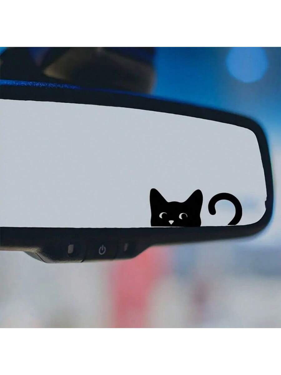 Cat Stickers, Mini Cat, Peeping Cat, Rearview Mirror Sticker, Car Sticker, Indoor & Outdoor Vinyl Sticker, Mini Sticker