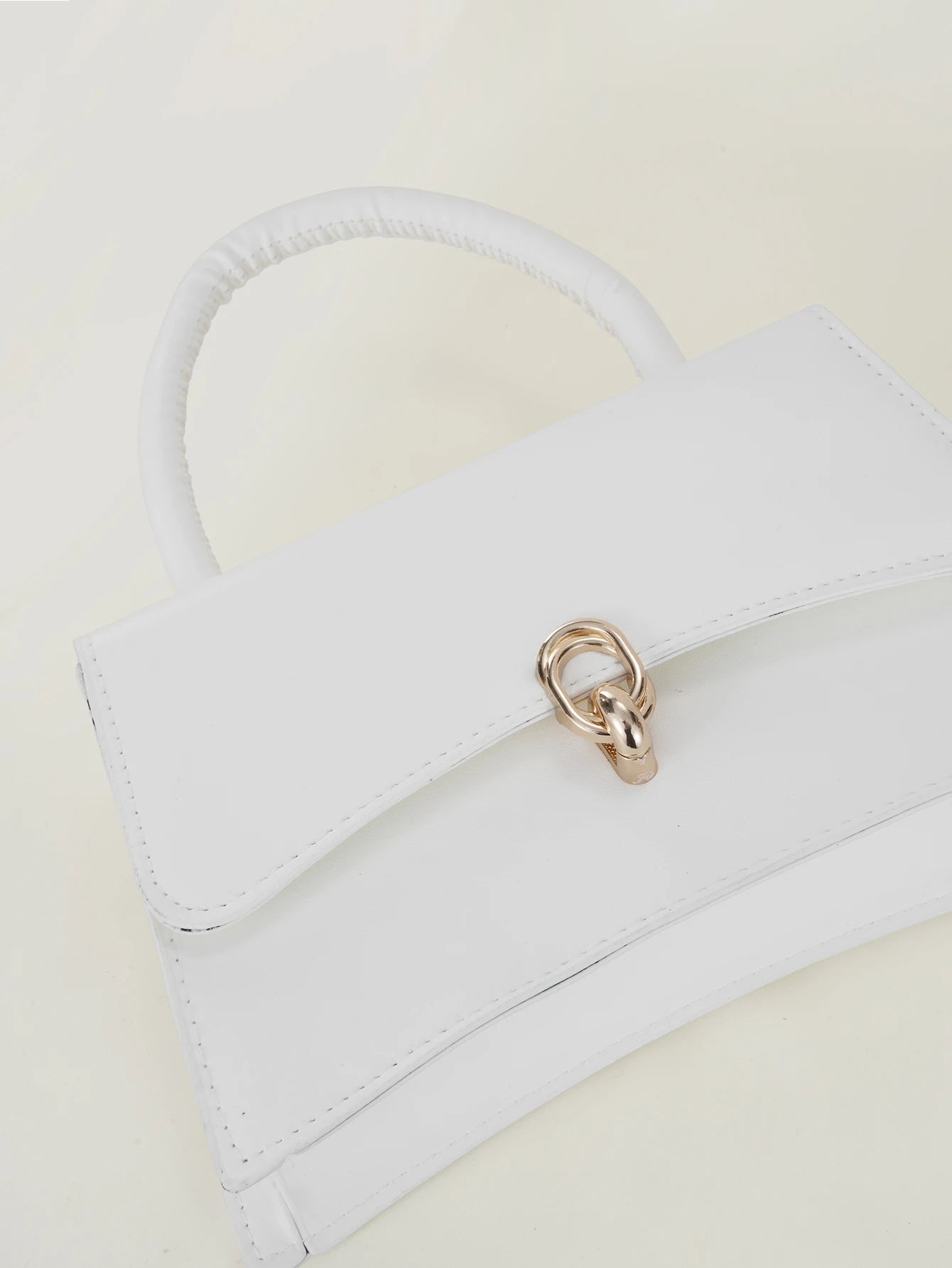 Clariva Elegant Solid Color Fashion Handbag, Retro Flap Purse For Women, PU Crossbody Shoulder Bag With Top Handle