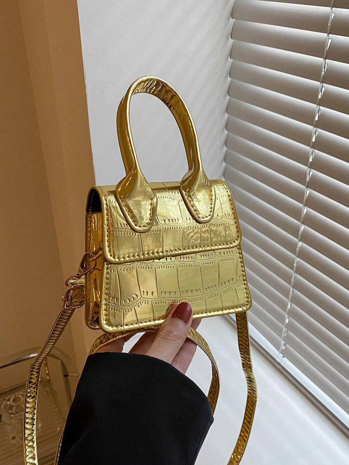 Crocodile Pattern Mini Handbag, Crossbody Bag