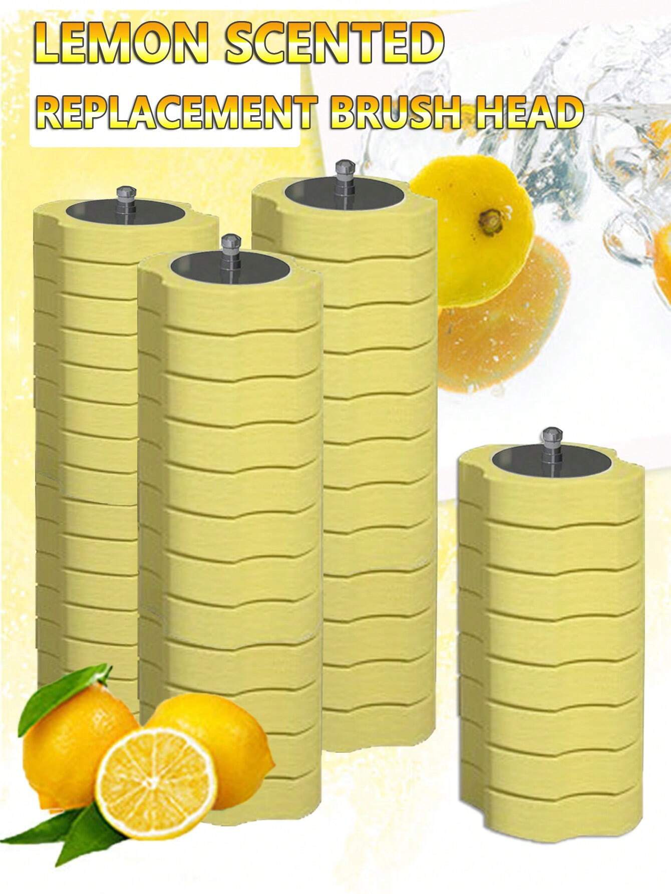 FoBianJie Yellow Lemon Scented Disposable Toilet Brush Replacement Head Bathroom Decor Fall Decor