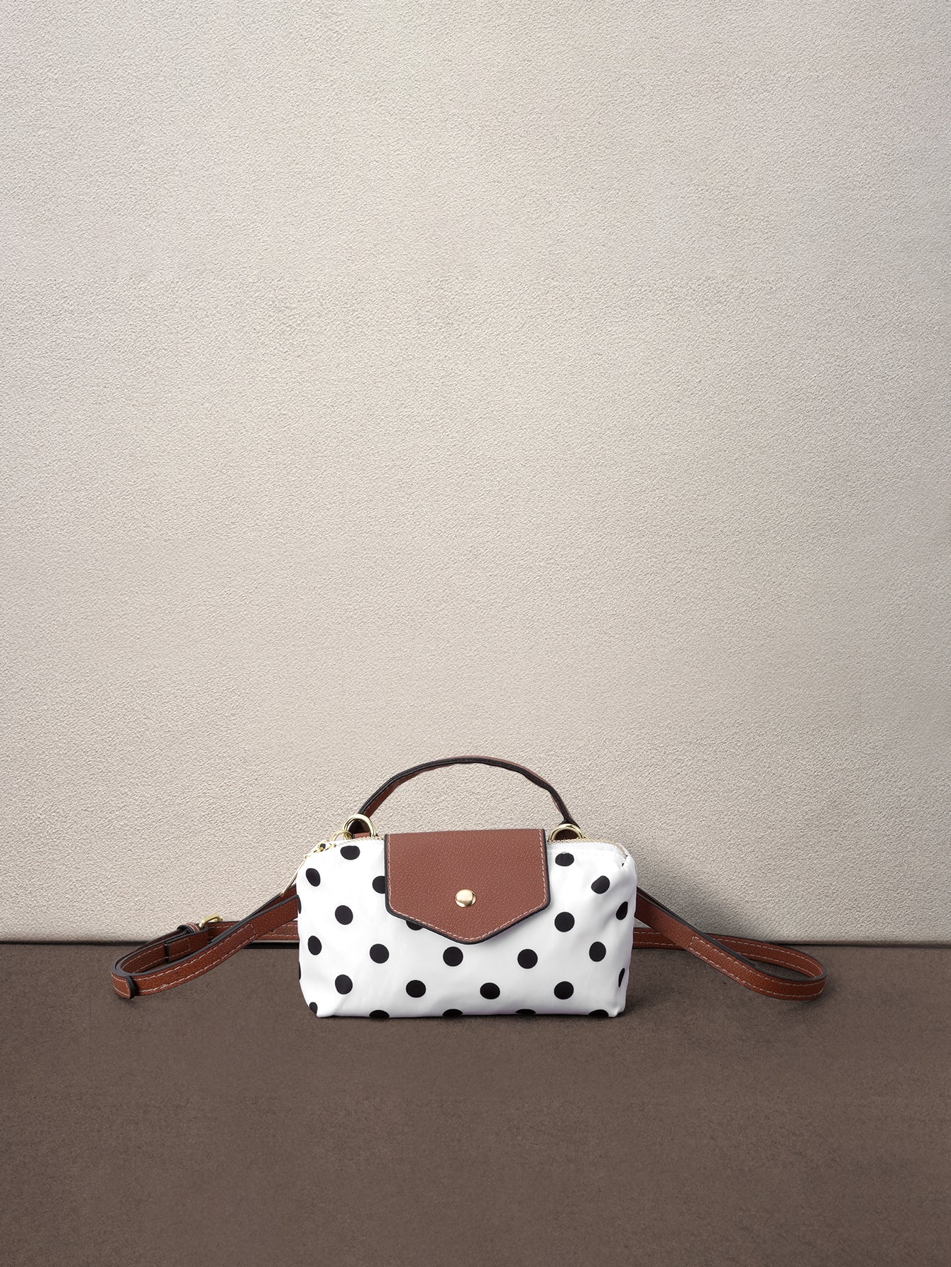 Hatastic Elegant Colorblock Mini Handbag, Polka Dot Pattern, With Adjustable Shoulder Strap, Ideal Gift Bag For Parties, Galas, Formal Events