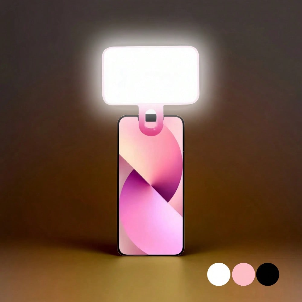 No 015062149-0001 1PC Black Pink White Dual Color Temperature LED Fill Light Selfie Light Portable Selfie Light Clip On Fill Light Phone Selfie Lamp For Mobile Phanes And Computers Makeup Zoom Confere