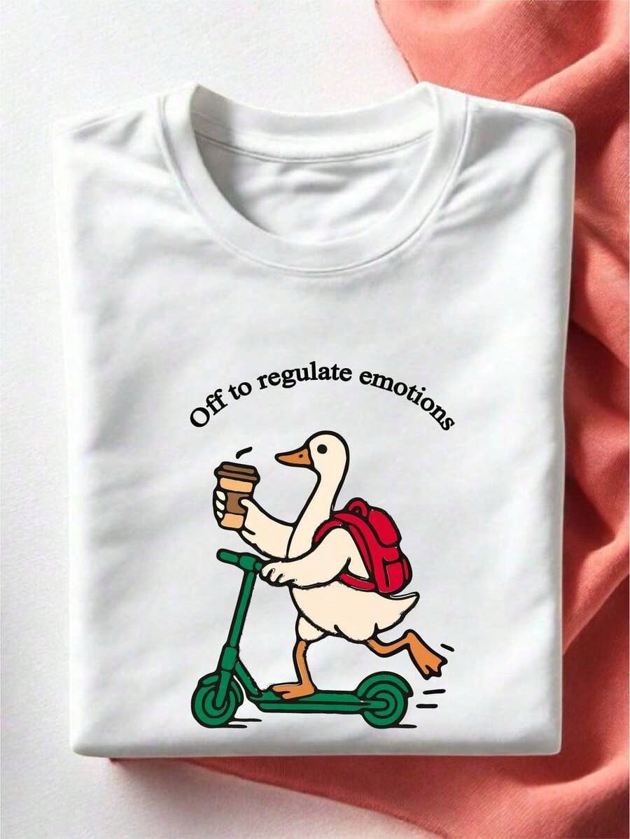 Off To Regulate Emotions Shirt, Mental Health Teacher T-Shirt, Counselor Gift, SEL Therapist Tee, Goose Lover T-Shirt EW-29412026