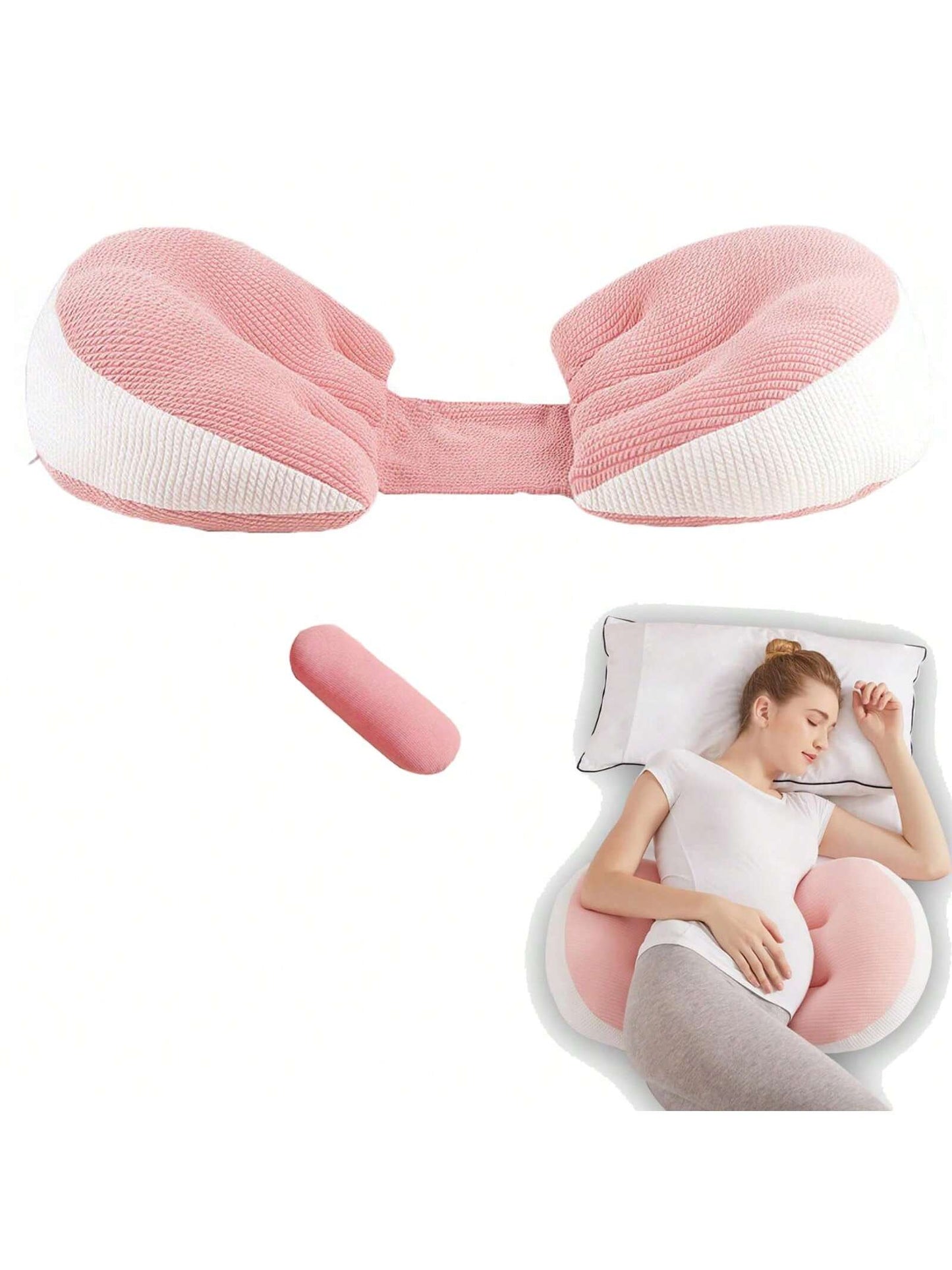 Pregnancy Pillow- Detachable U-Shaped Body Pillow, Maternity Side Sleeping Lumbar Support Cushion, Belly Contoured Shell Pillow, Waist Support Side Sleeper Pillow