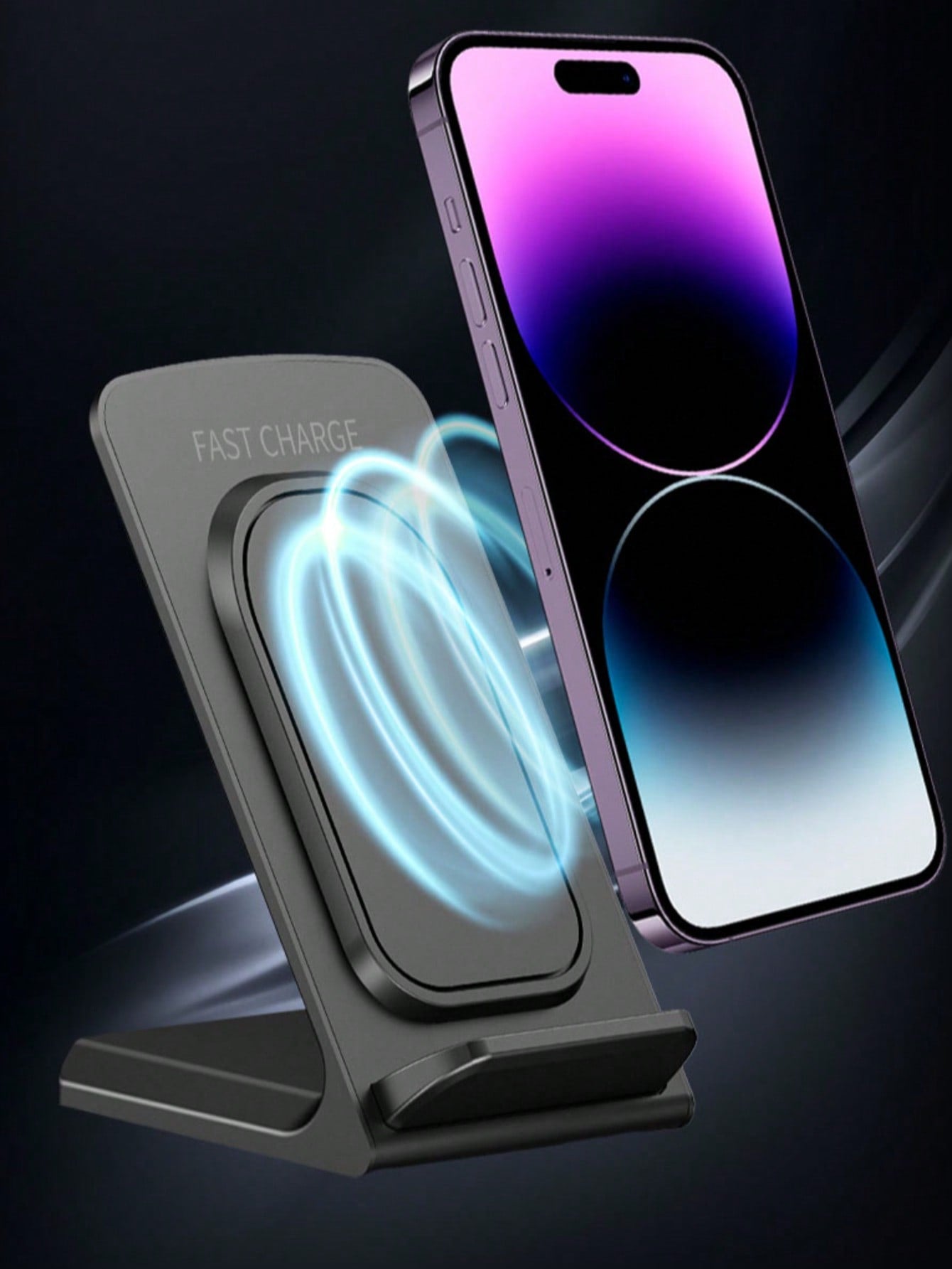 RAYDONIXLIPPOR 15W Wireless Charger Stand Dock For IPhone 11/12/13/14/15/16/17 Pro Max, Black, Wireless Charging Station, 15W Rapid Charging Pad With Phone Support Functi, Charger