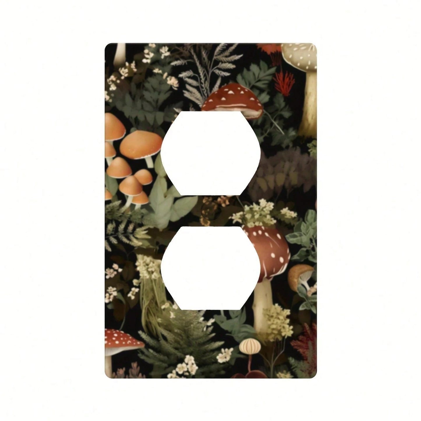 Retro Bohemian Mushrooms Wall Plate Electrical Receptacle Light Switch Cover Decorative Electric Switchplate Bathroom Bedroom Living Room Country Decor, Home Decor, Room Accents, Mushroom Theme, Retro