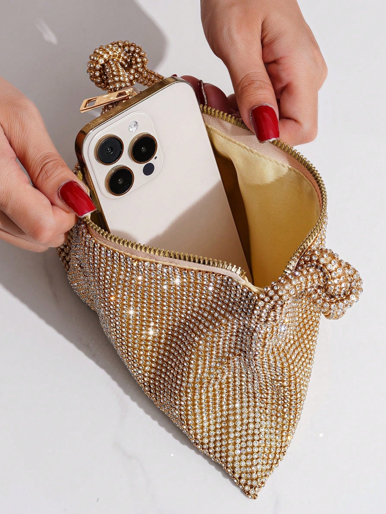 Shiny Rhinestone Evening Bag, Handbag For Party, Banquet, Ball, Fashionable Clutch, Perfectly Matching With New Years Outfit, Excellently Matching With Party Dresses For Women, Glamorous Rhinestone Ba