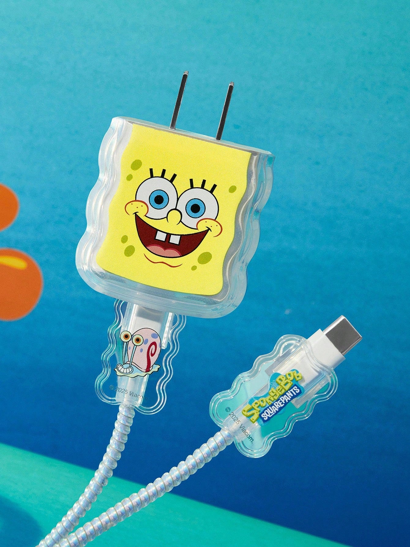 SpongeBob SquarePants| Data Cable Protective Cover, Compatible With IPhone Charger, Cartoon Pattern, 3 Pieces Charger Protector (Excluding Data Cable)