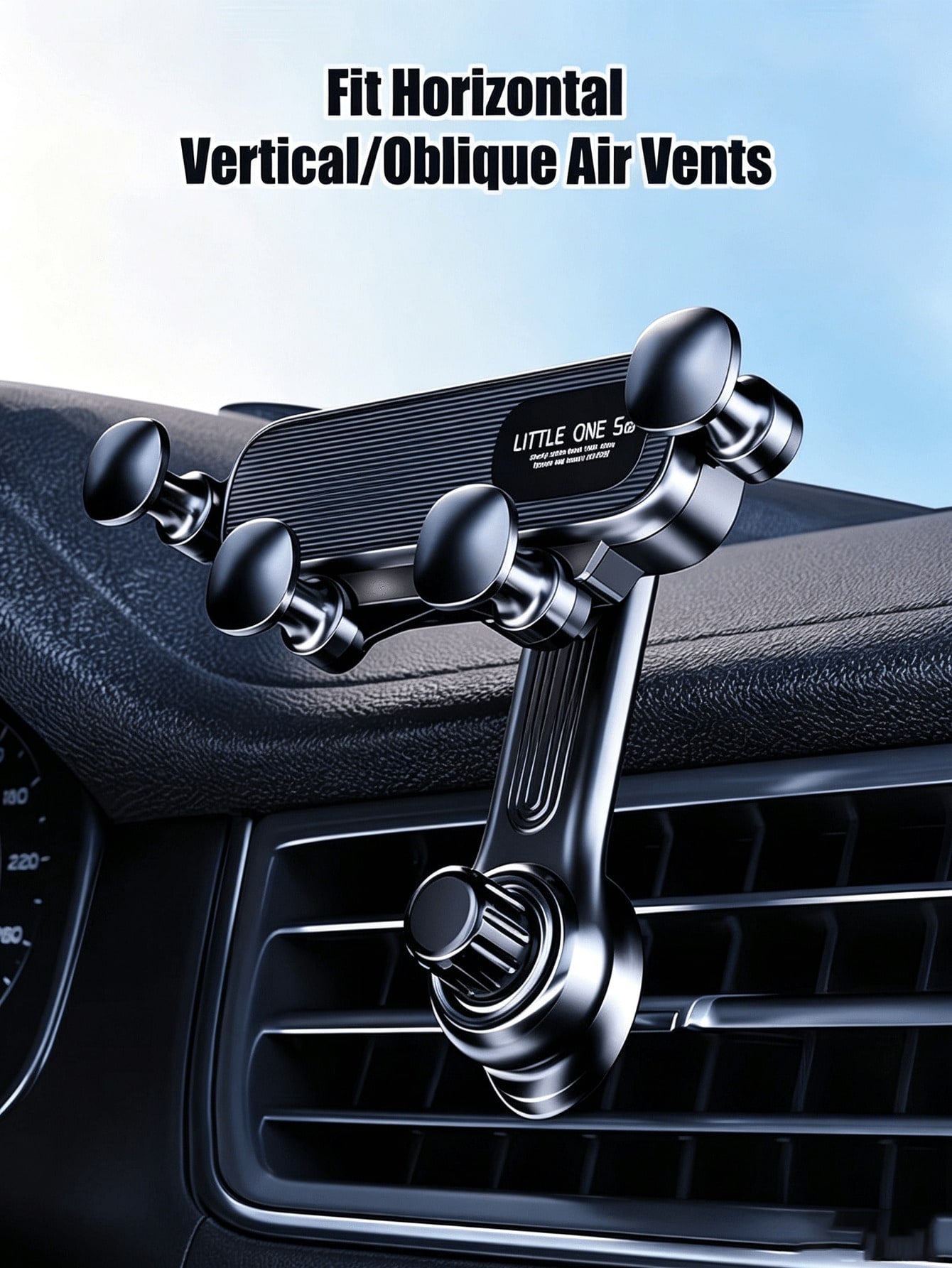 Stable Gravity-Lock Anti-Shake Design Car Phone Holder- Adjustable Air Vent Grip, Universal Car Air Vent Phone Holder