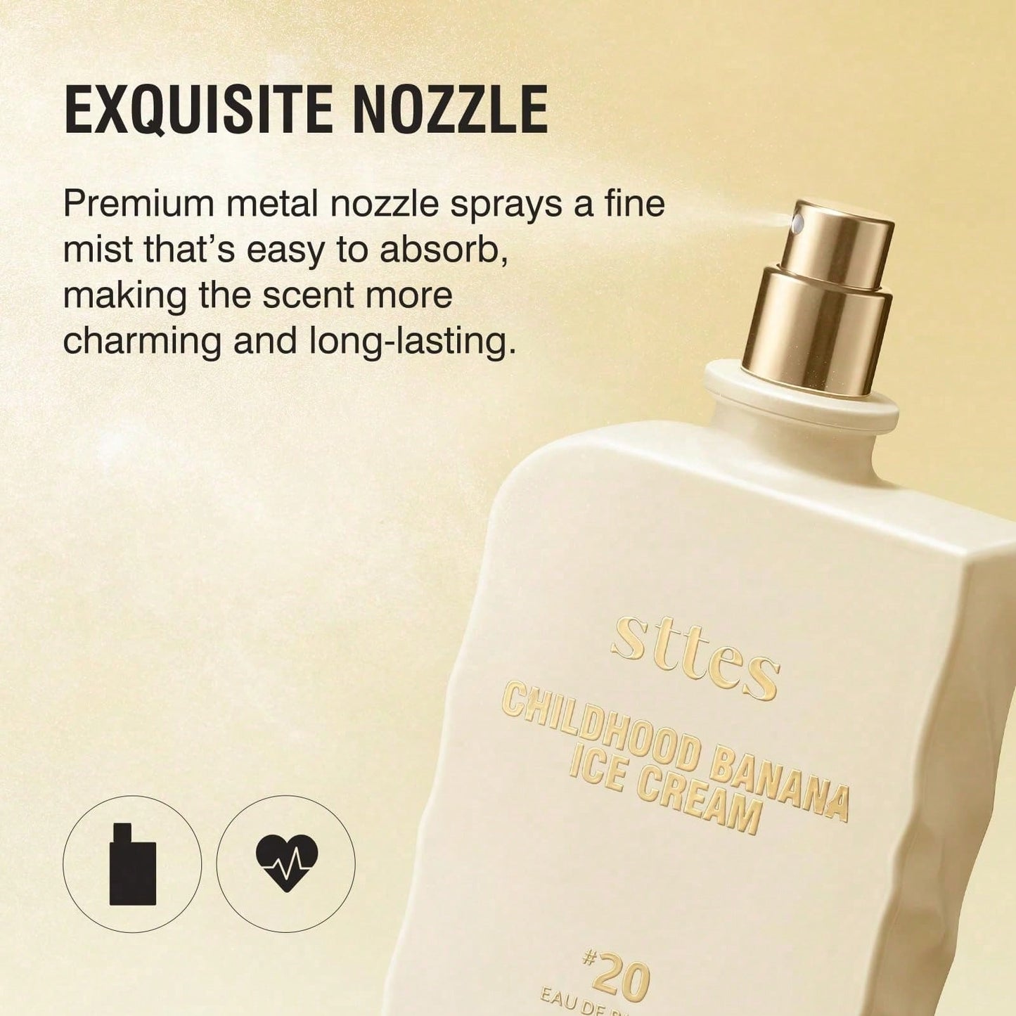 Sttes Childhood Banana Ice Cream No.20 EDP Perfume 100ml, Unisex Sweet Gourmand Fragrance, Long Lasting Vanilla Banana Scent, Perfect Birthday Holiday Gift For Women Men
