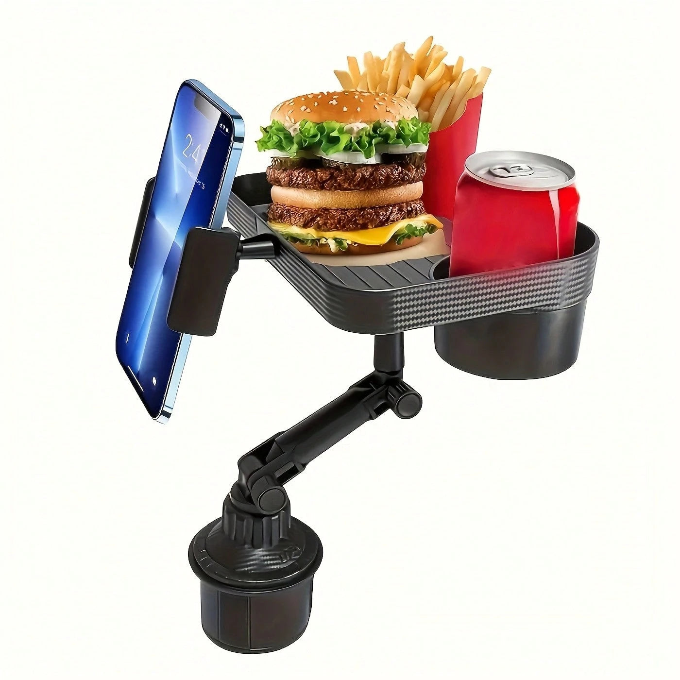 TAIMASI Universal 360° Adjustable Car Cup Holder – Large Food Tray & Drink Rack, Compact And Easy To Install, Quick Access For Small Cars, Ideal Birthday Halloween Christmas Holiday Gift