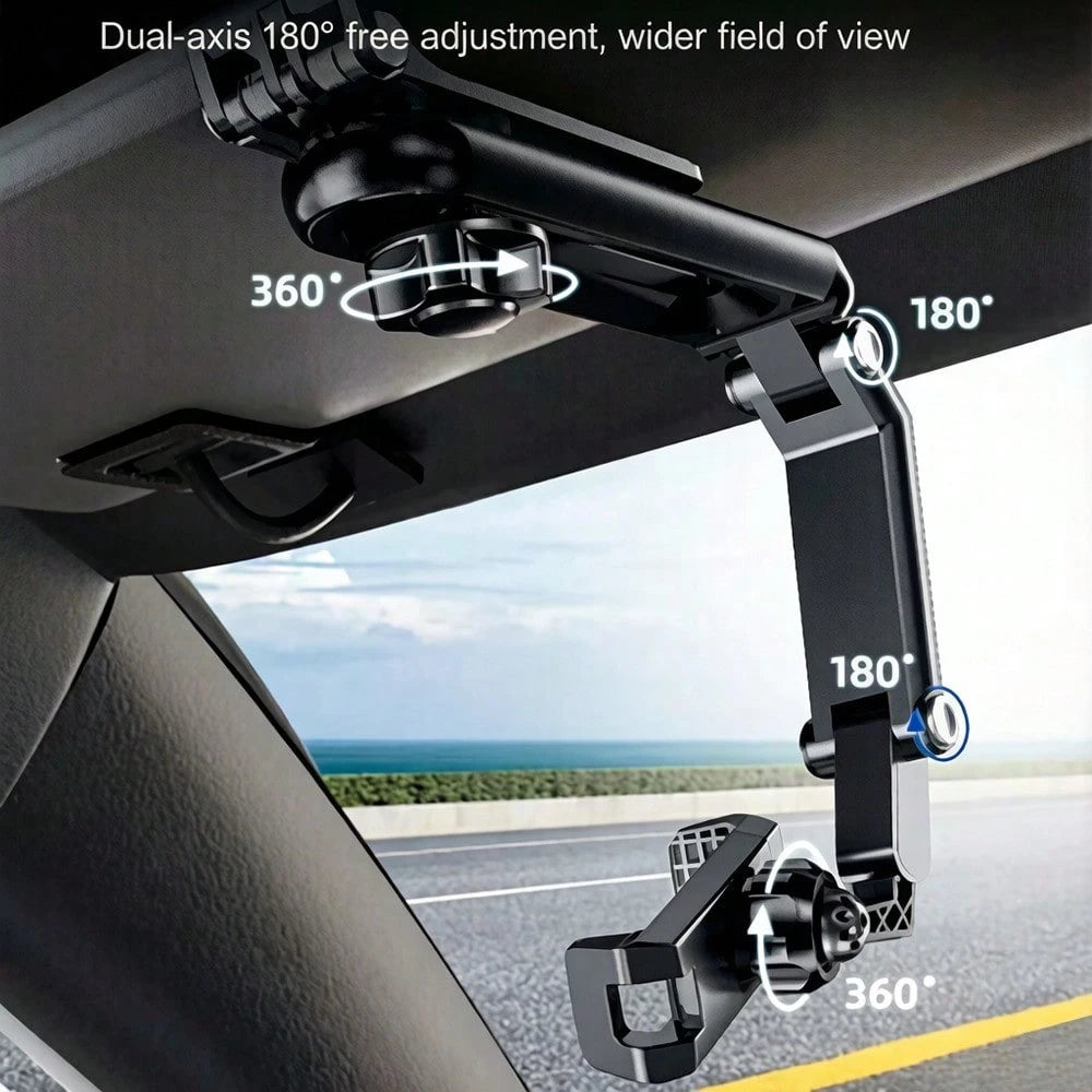 Universal Car Sun Visor Clip Phone Mount, 360° Adjustable Foldable Eye-Level Navigation Cell Phone Holder