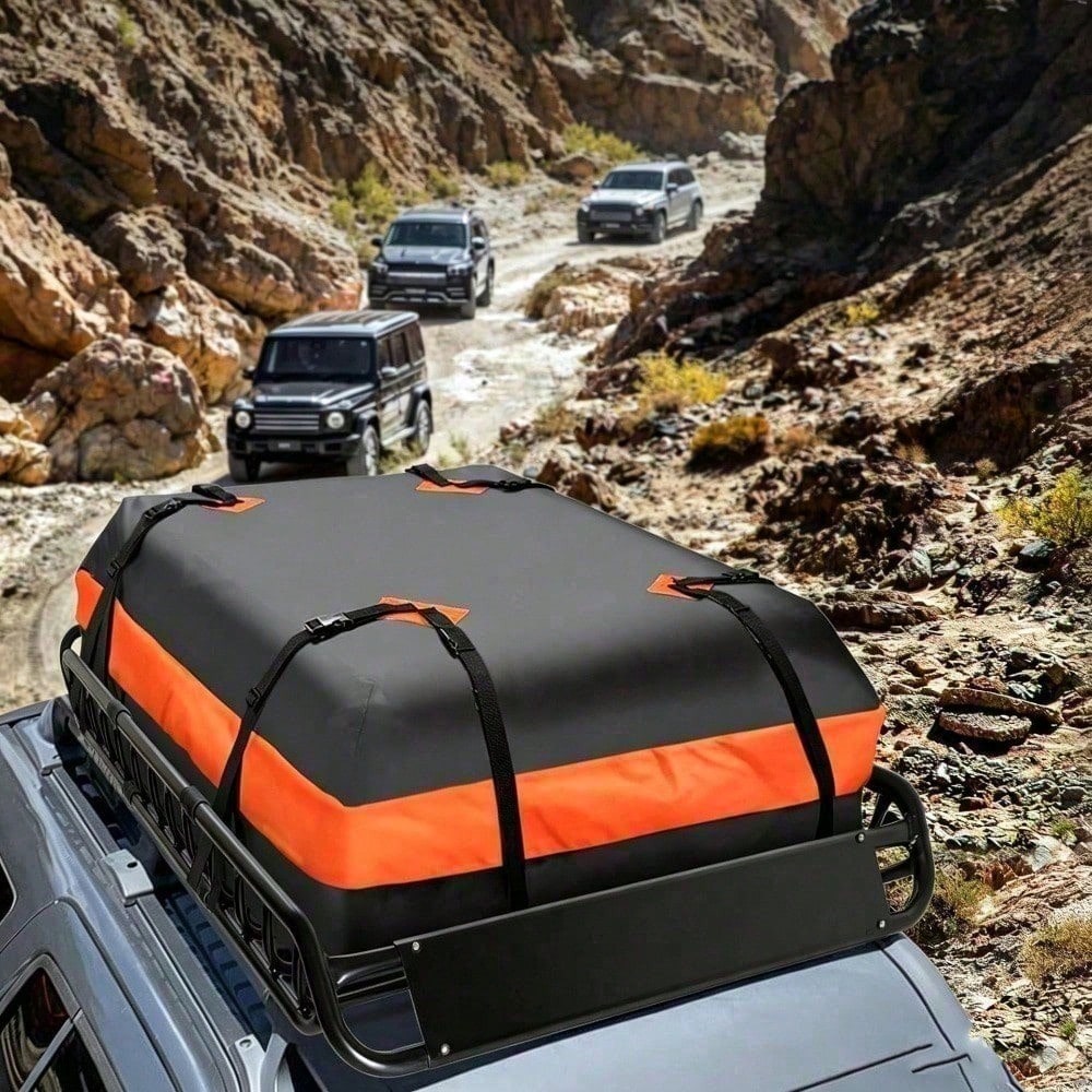 Waterproof 420D Oxford Cloth Car Roof Cargo Storage Bag, Heavy Duty Strap Travel Carrier Bag