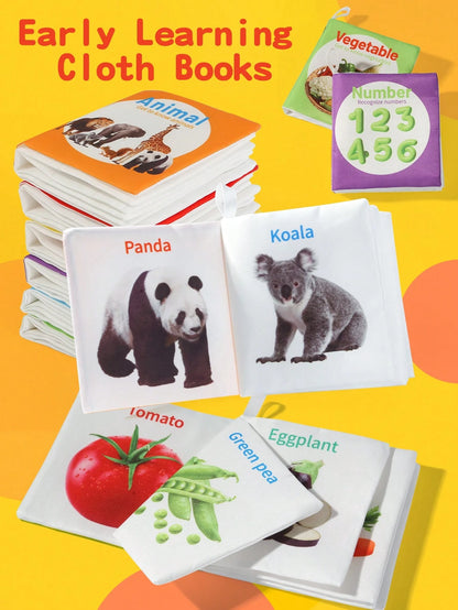 0-6 Months Baby Touch & Grab Sensory Training Educational Cognition Book, Fabric Washable Bite-Resistant, Crinkle Paper & Bell, 1pc/6pcs Set, Halloween Christmas Thanksgiving Back To School Kids Birth