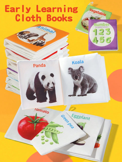 0-6 Months Baby Touch & Grab Sensory Training Educational Cognition Book, Fabric Washable Bite-Resistant, Crinkle Paper & Bell, 1pc/6pcs Set, Halloween Christmas Thanksgiving Back To School Kids Birth