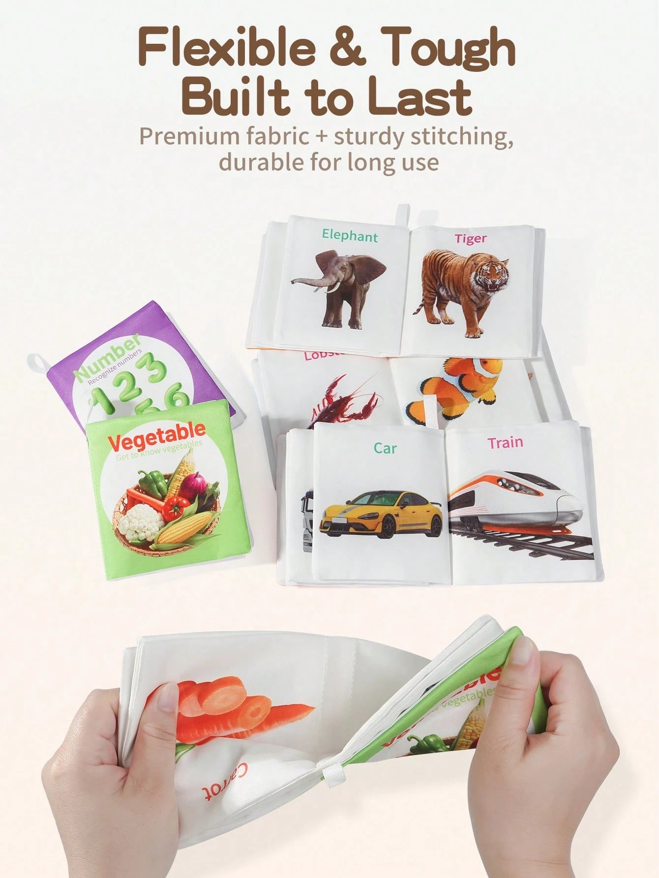 0-6 Months Baby Touch & Grab Sensory Training Educational Cognition Book, Fabric Washable Bite-Resistant, Crinkle Paper & Bell, 1pc/6pcs Set, Halloween Christmas Thanksgiving Back To School Kids Birth