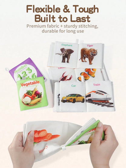 0-6 Months Baby Touch & Grab Sensory Training Educational Cognition Book, Fabric Washable Bite-Resistant, Crinkle Paper & Bell, 1pc/6pcs Set, Halloween Christmas Thanksgiving Back To School Kids Birth