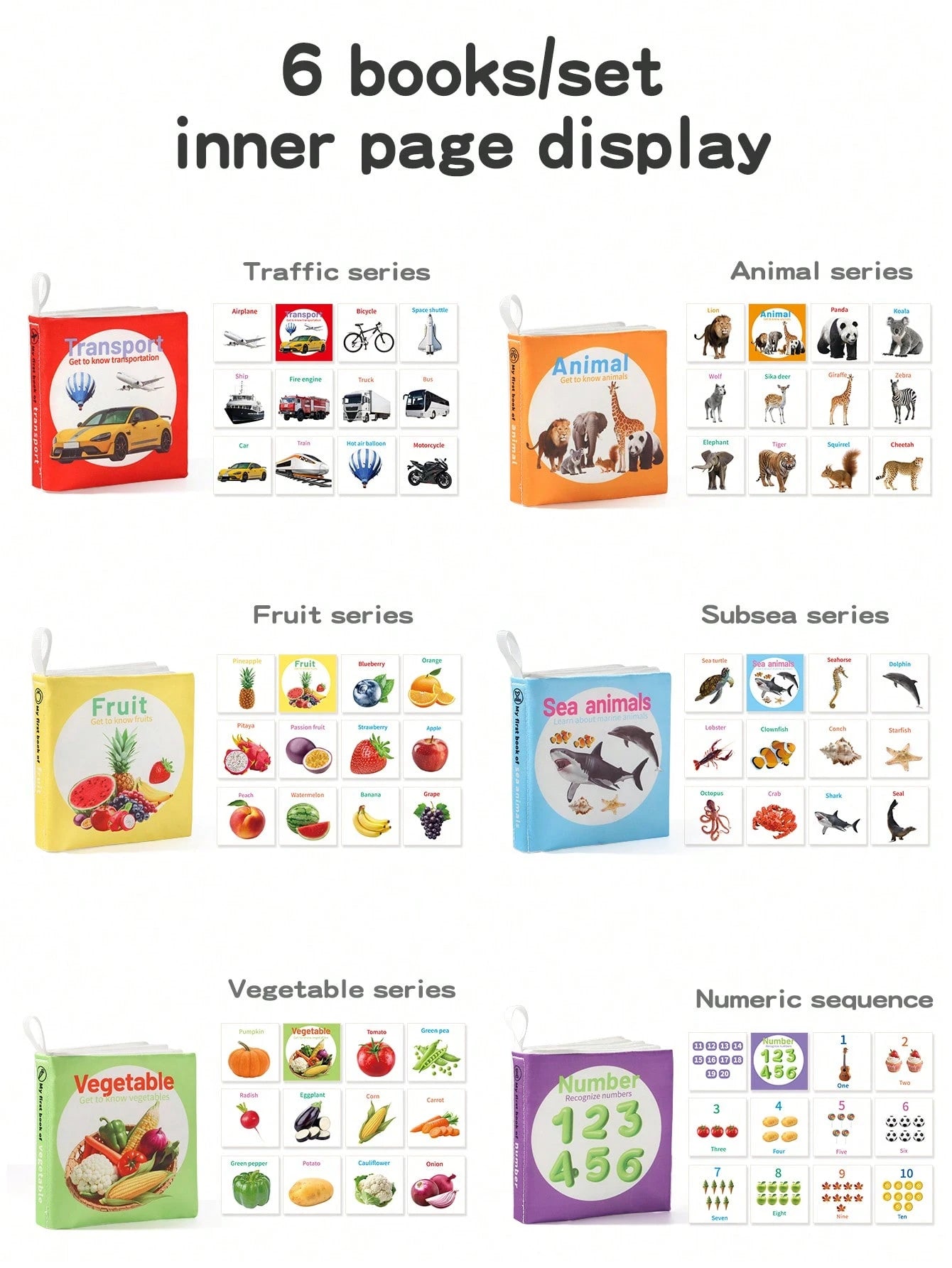 0-6 Months Baby Touch & Grab Sensory Training Educational Cognition Book, Fabric Washable Bite-Resistant, Crinkle Paper & Bell, 1pc/6pcs Set, Halloween Christmas Thanksgiving Back To School Kids Birth