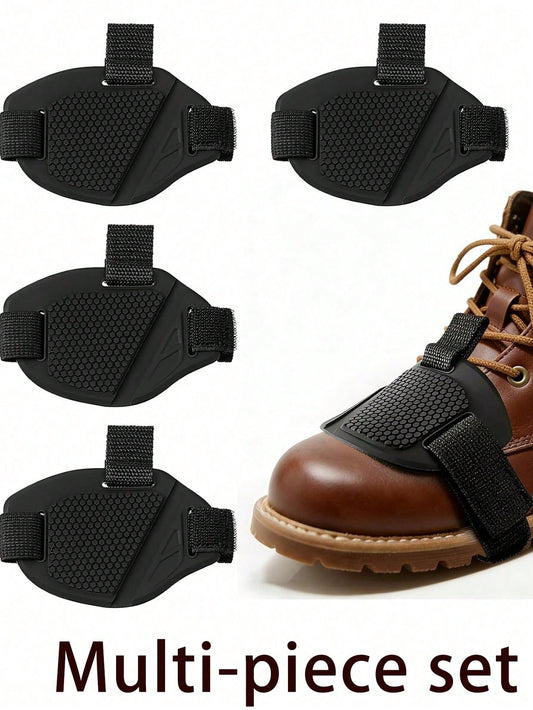 1/2/3/4pcs Motorcycle Gear Shift Pad Boot Covers, Black Motorcycle Shoe Covers, PVC Material, Protective Pad, Unisex, Outdoor Activities, Summer