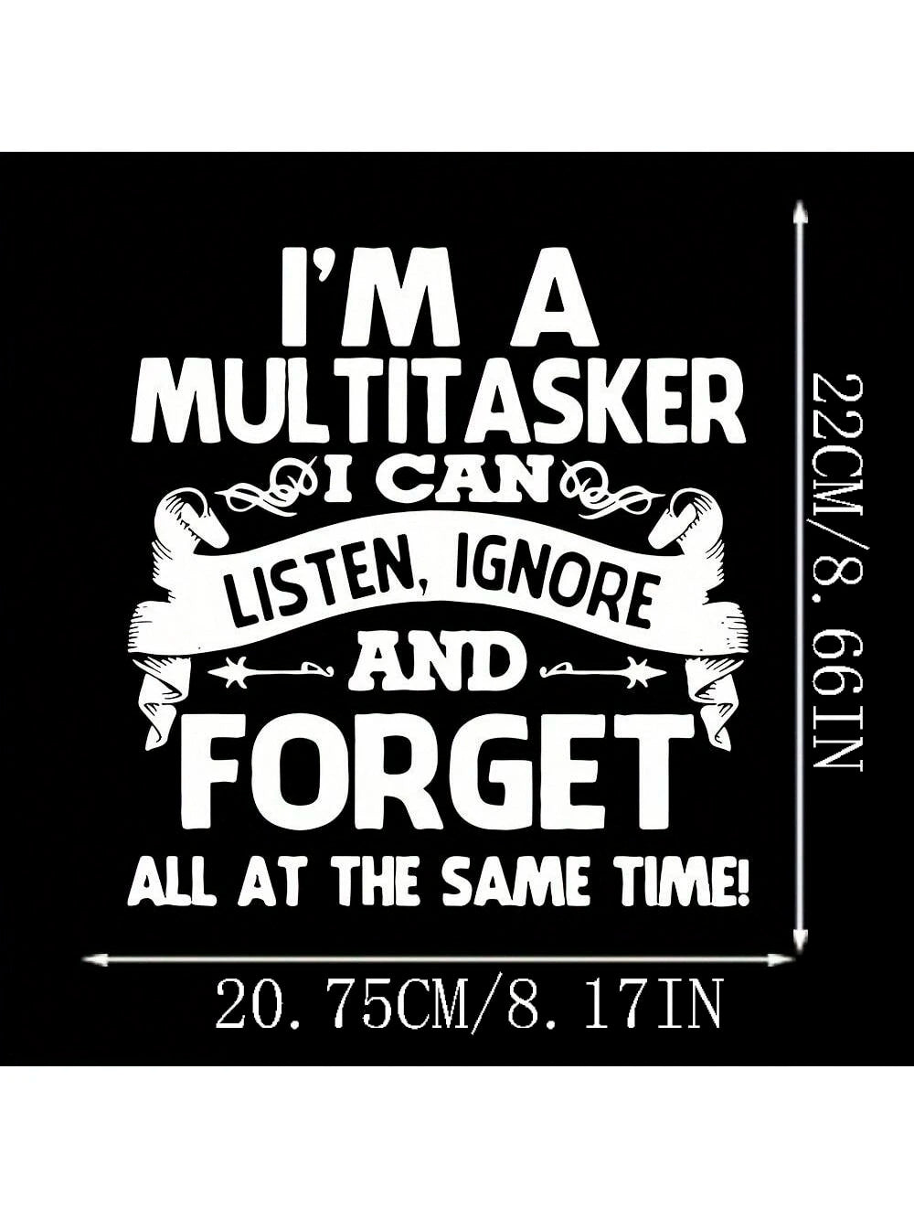 1/2/3pcs Humorous Multitasking Quote Vinyl Iron-On Transfer Decals, Mixed Color Durable Heat Press Patches For DIY T-Shirts, Sweaters, Jeans, Fashion Backpacks- Personalized Style With Easy Applicati