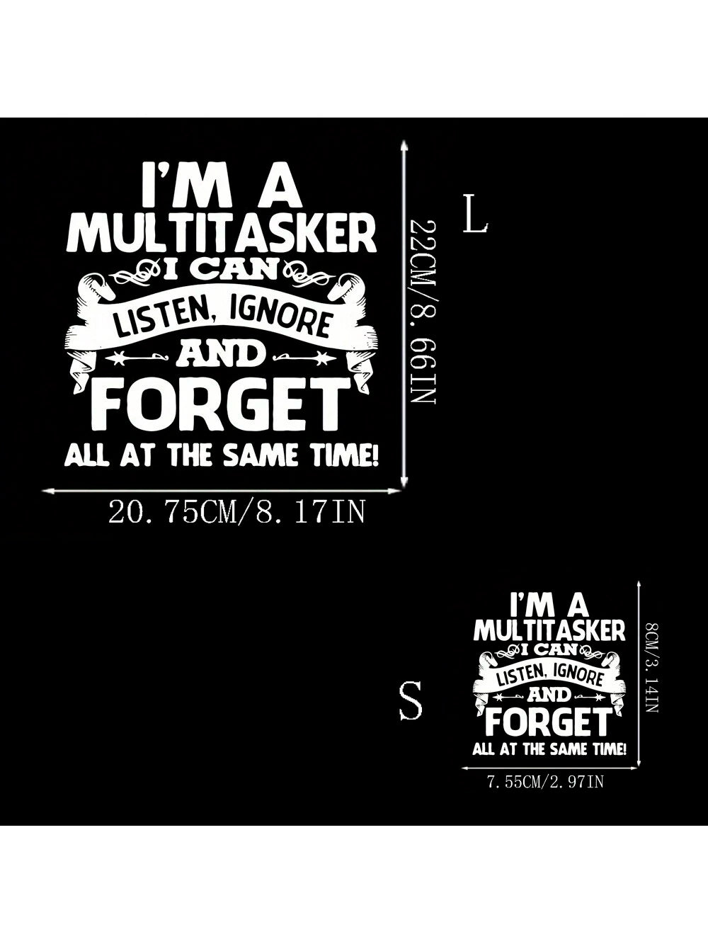 1/2/3pcs Humorous Multitasking Quote Vinyl Iron-On Transfer Decals, Mixed Color Durable Heat Press Patches For DIY T-Shirts, Sweaters, Jeans, Fashion Backpacks- Personalized Style With Easy Applicati
