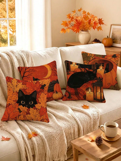 1/2/4pcs Abstract Geometric Black And White Throw Pillow Covers- Modern Style, Hand Wash Only, Polyester Material, Multiple Sizes Available, Suitable For Sofa, Bed, Indoor/Outdoor Decor, Sofa Cushion