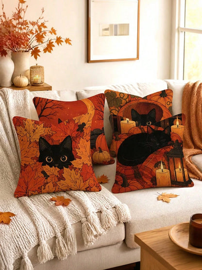 1/2/4pcs Abstract Geometric Black And White Throw Pillow Covers- Modern Style, Hand Wash Only, Polyester Material, Multiple Sizes Available, Suitable For Sofa, Bed, Indoor/Outdoor Decor, Sofa Cushion