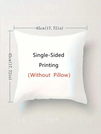 1/2/4pcs Colorful Sardine Fish Illustration Pillow Cover, 100% Polyester Peach Skin Fabric, Single-Sided Printed Decorative Sofa Chair Home Decor Cushion Cover
