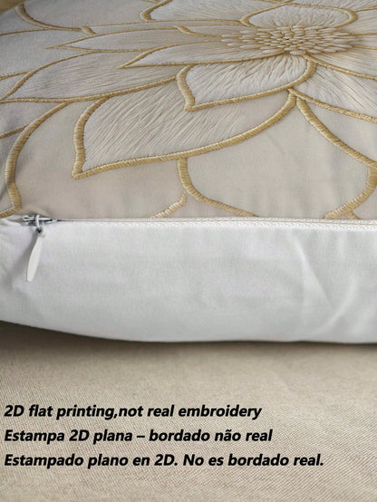 1/2/4pcs Luxury Dahlia Lightweight Decorative Pillow Covers, Modern Minimalist Style Single-Sided 2D Print Pillow Covers (Pillow Insert Not Included), Suitable For Indoor Living Room Sofa Bedroom Outd